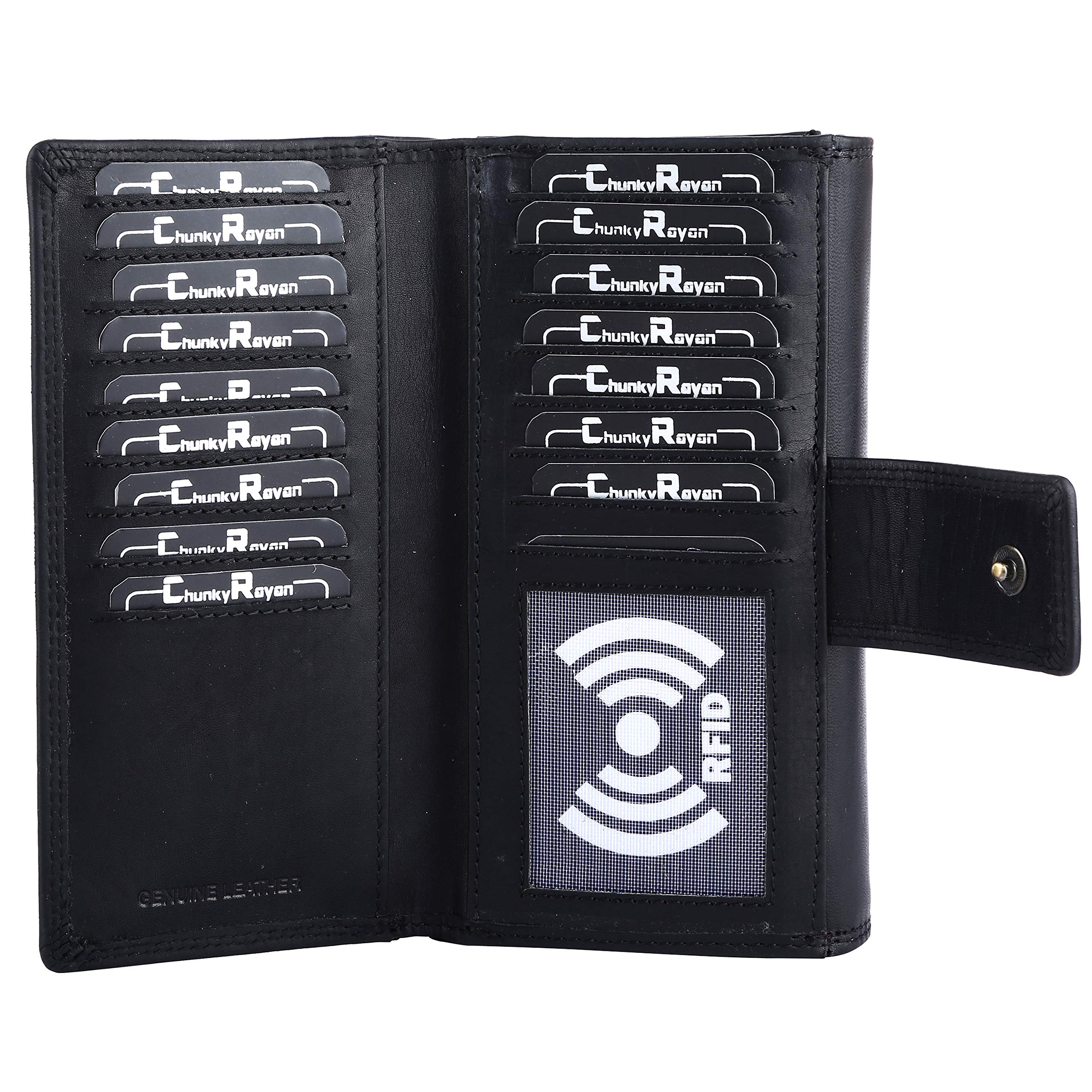 Porte-Monnaie en Cuir véritable XXL avec Protection RFID avec Porte-clés en Cuir