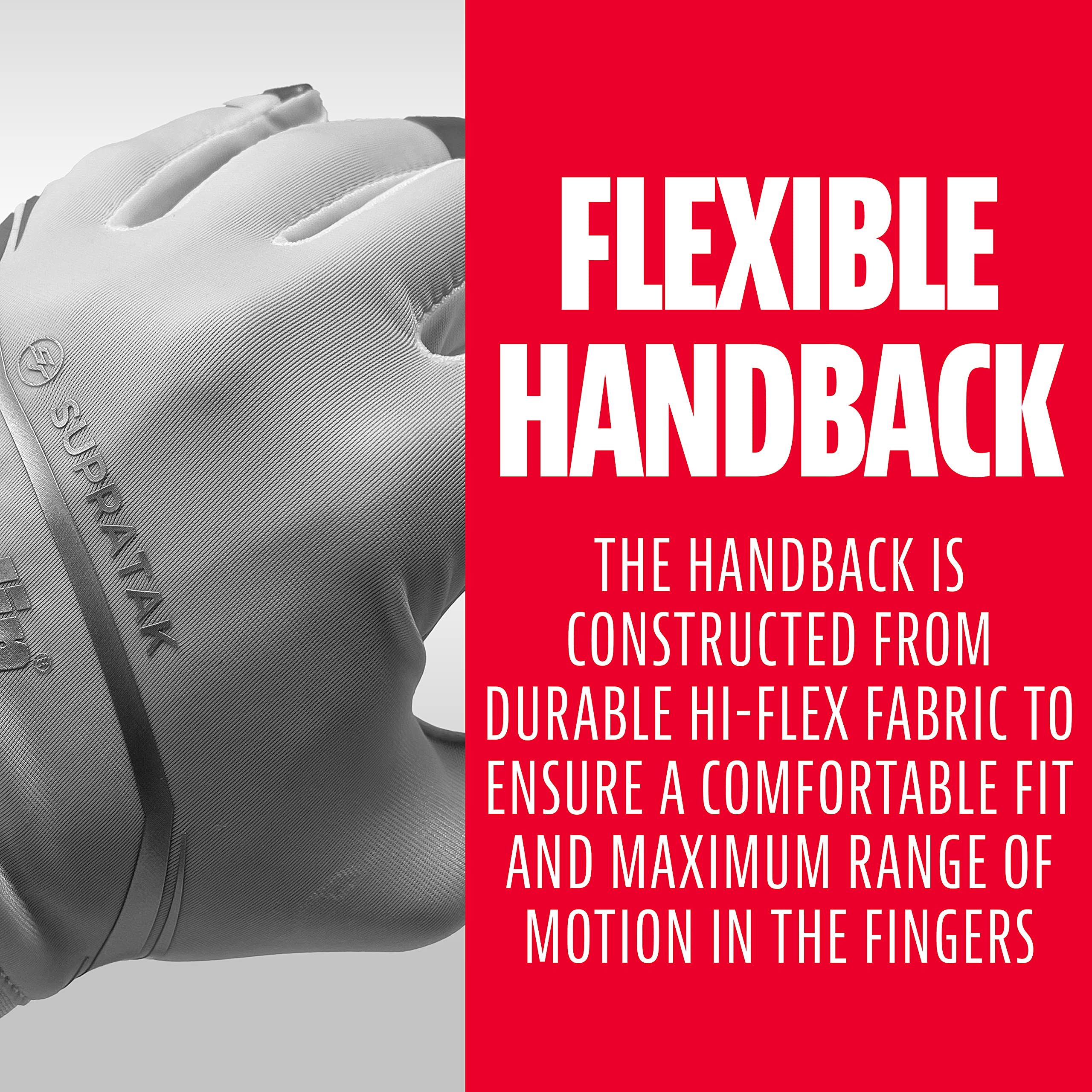 Franklin Sports Supratak Football Receiver Gloves - Guantes para adulto (tamaño pequeño), color blanco y cromado