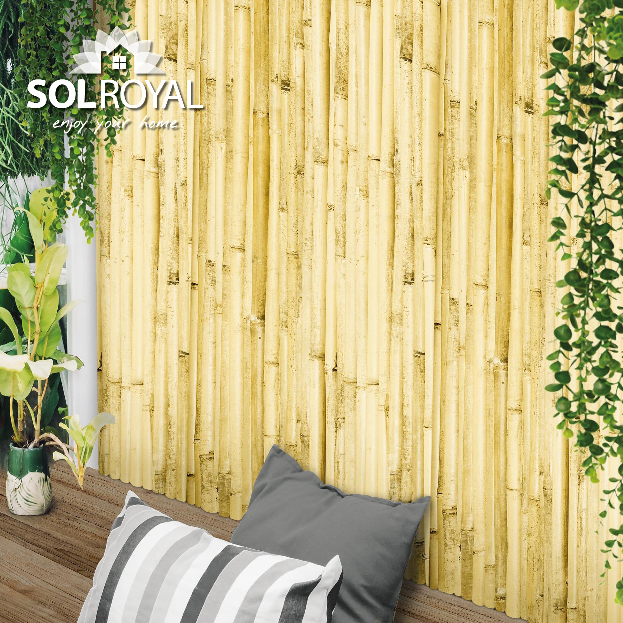 Sol Royal Premium Canisse Brise Vue Bambou Clair Brillant 180x250 cm – Canisse Bambou Balcon Palissade Jardin Exterieur – Cache Brise Vue Balcon 1,8m hauteur Pare Vue Terrasse Extérieur
