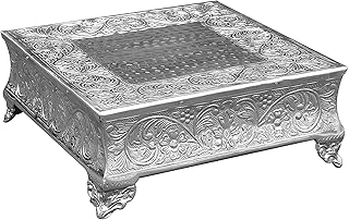 GiftBay Creations 751-16S.AMA Wedding Square Cake Stand, 16-Inch, Silver - coolthings.us