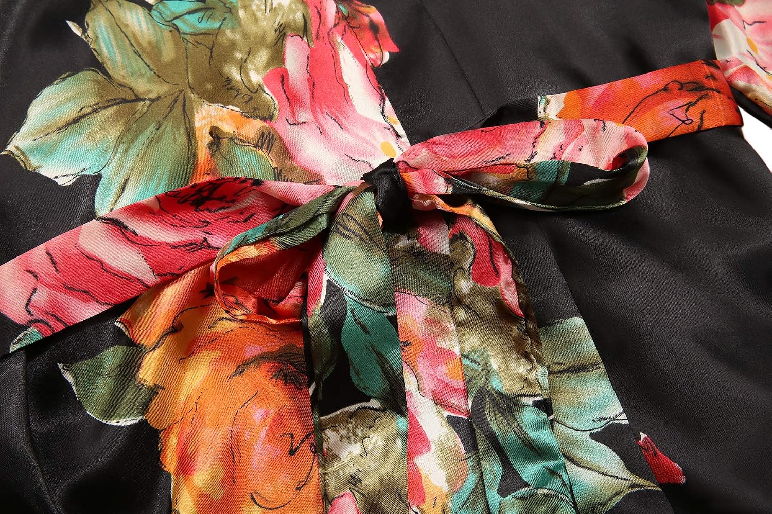 VOGMATE Floral Silk Robes for Women Short Satin Kimono Bride Bridesmaid Robes Bathrobe