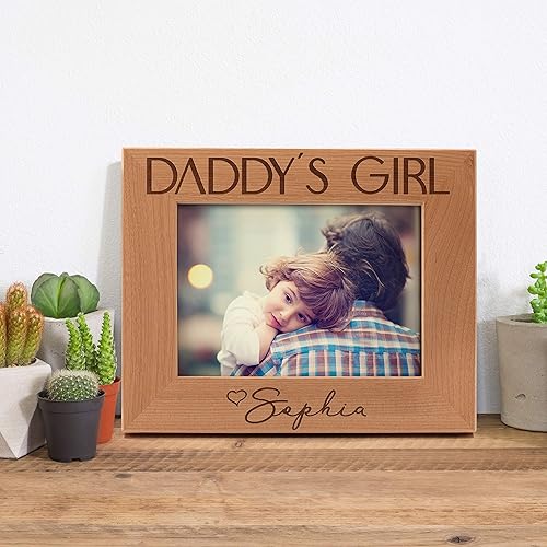 Miniatura 2 de Regalo para papá de hija  Daddys Girl  Marco de fotos personalizado  5 x 7  Marcos grabados personalizados con nombre, texto, regalo para papá de