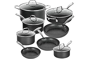 Granitestone Diamond Pro 13 Piece Pots and Pans Set, Hard Anodized Induction...