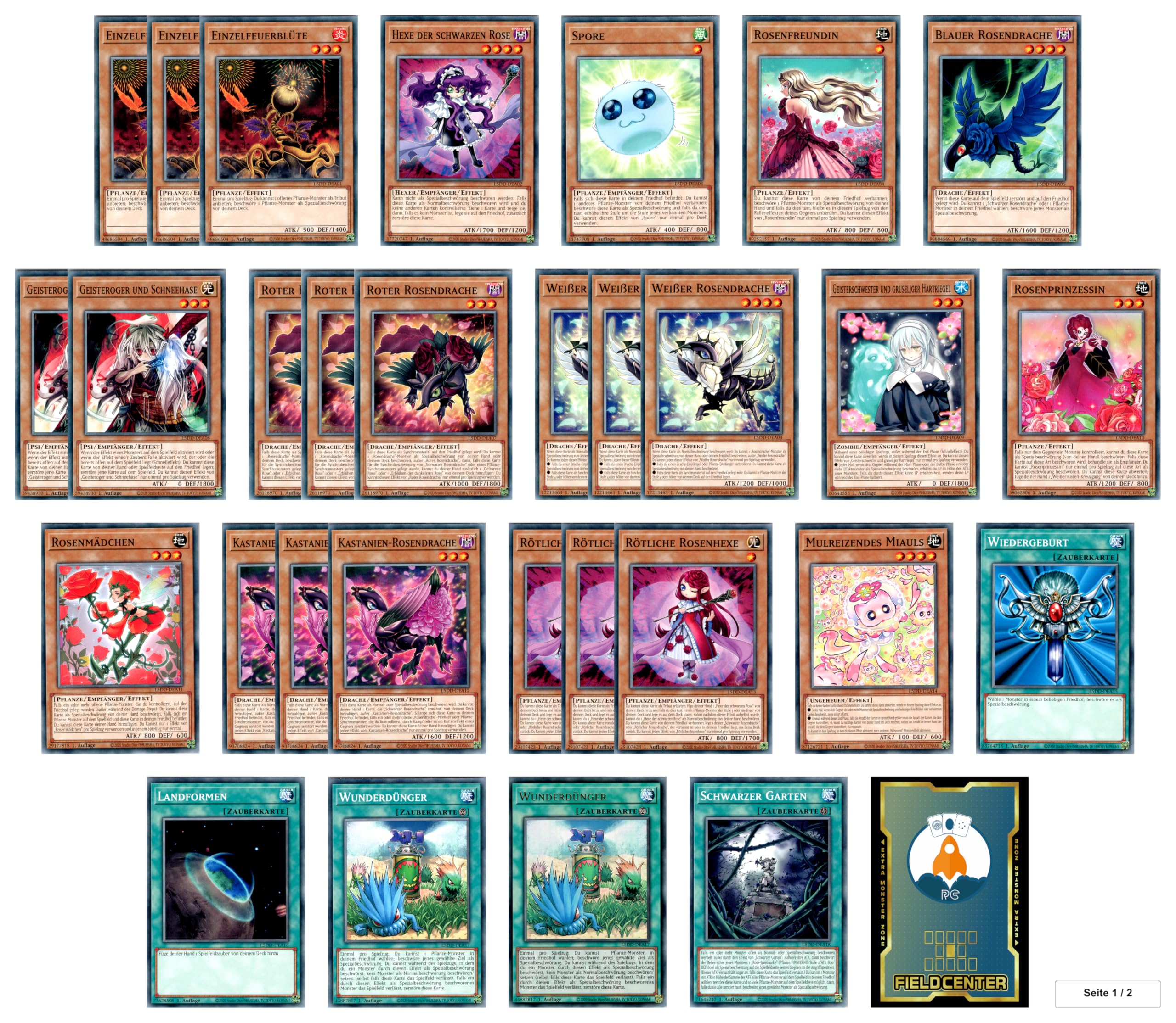 Akiza Deck - 50 Karten Set - sofort spielbereit - Legendary 5D's Decks - 1. Auflage - Deutsch - Yugioh - L5DD - mit RC-Fieldcenter