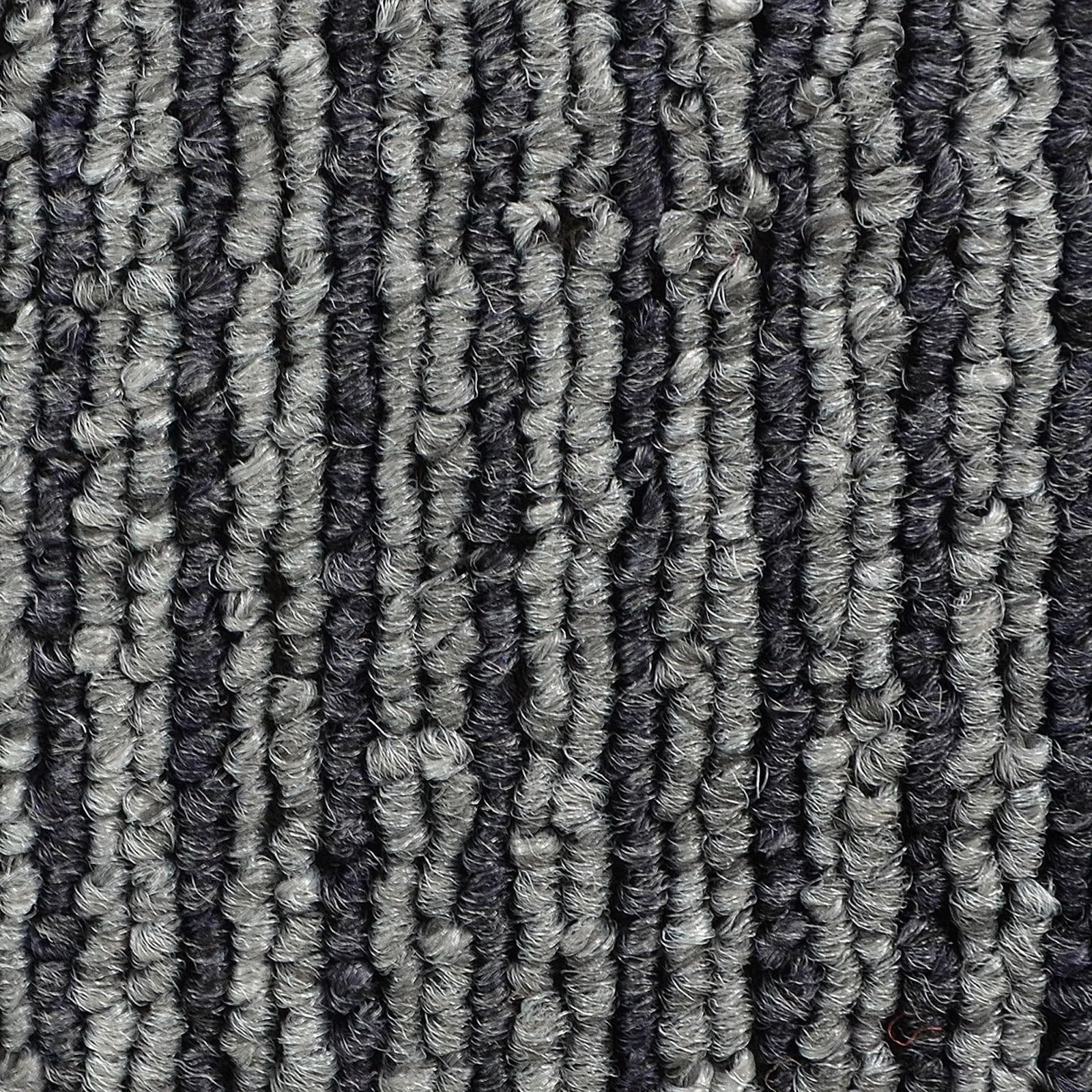 Floordirekt Bohemia - Piastrelle per Moquette autoportante per Ufficio e Commerciale, 50 x 50 cm, Resistente, Moquette, con Retro in Vinile Antiscivolo, Grigio