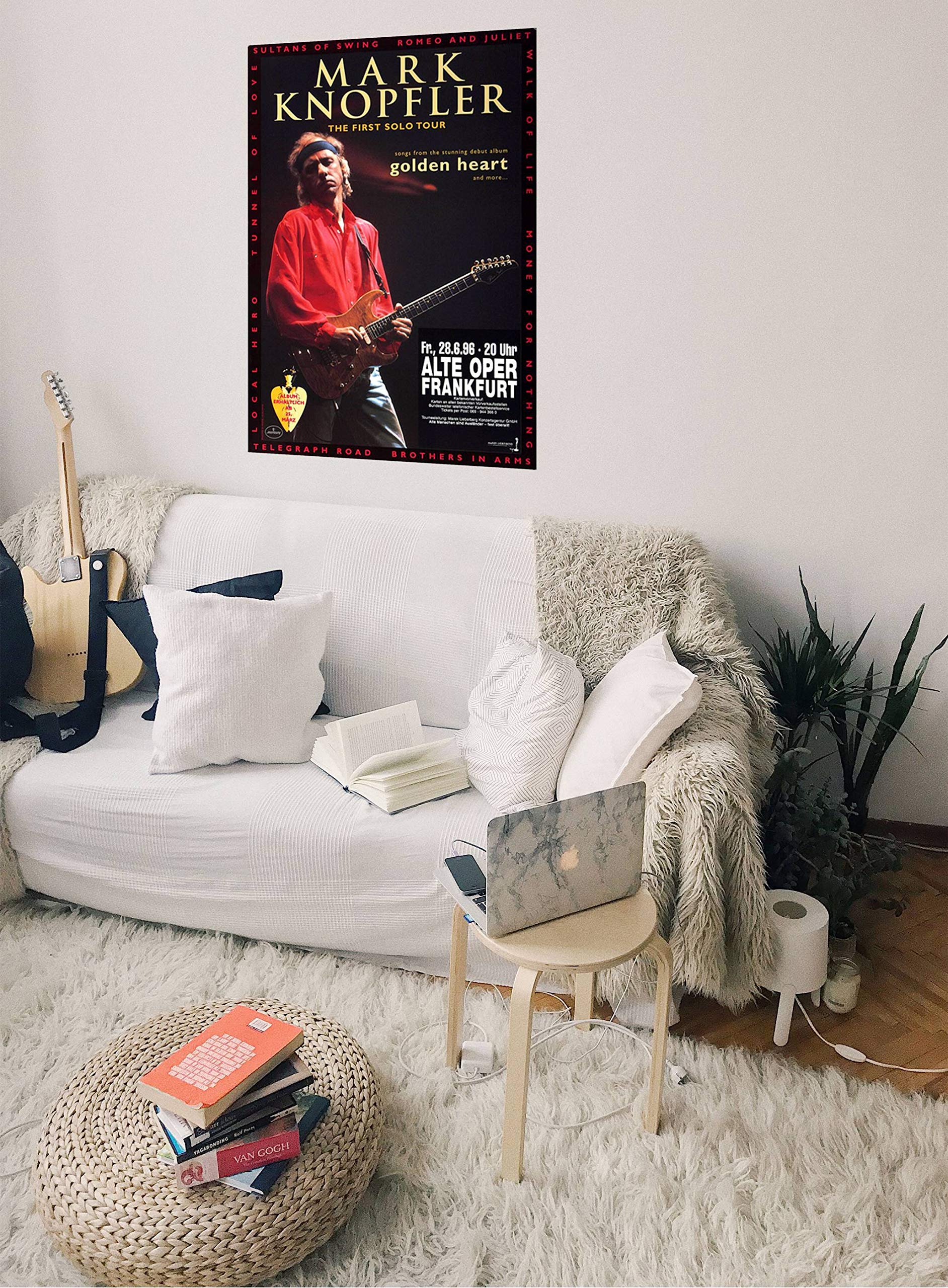 Mark Knopfler - Golden Heart, Frankfurt 1996 » Konzertplakat/Premium Poster | Live Konzert Veranstaltung | DIN A1 «