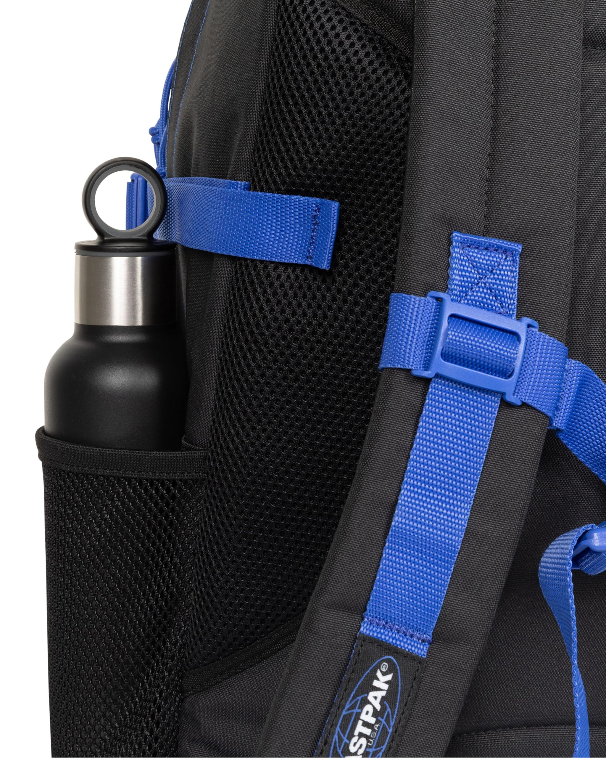 EASTPAK Tutor Rucksack — Extragroßer Laptop-Rucksack mit Zwei Fächern, internem Organizer, 40 L -Kapazität, 48 x 32.5 x 26 cm — Kontrast Schwarz Blau