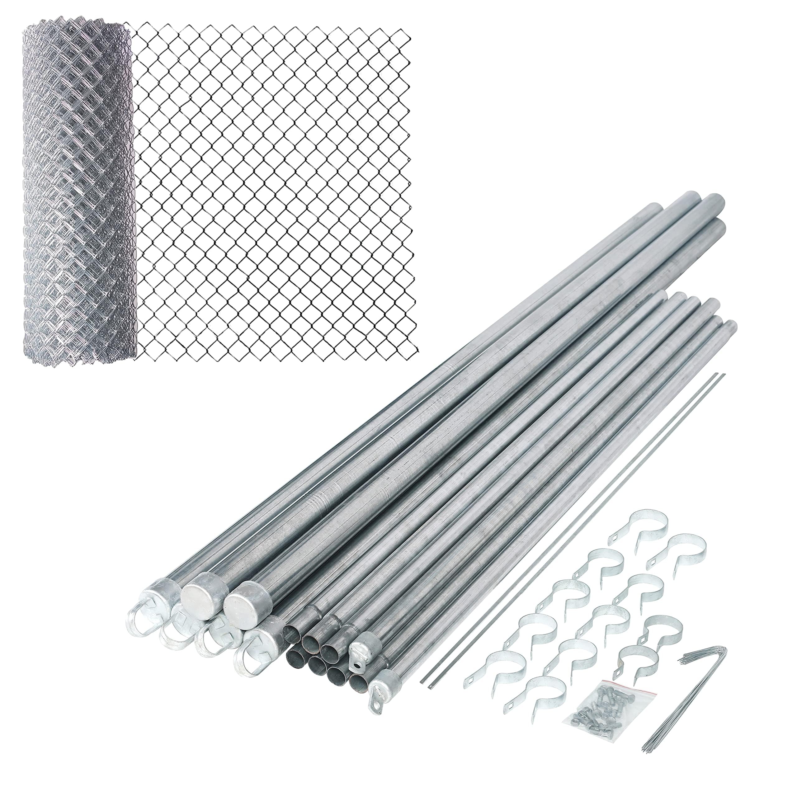 Amazon.com : ALEKO Galvanized Steel Chain Link Fence | Complete Kit | 6 x  50 Ft | 11.5-AW Gauge | Silver | KITCLF115G6X50 : Patio, Lawn & Garden