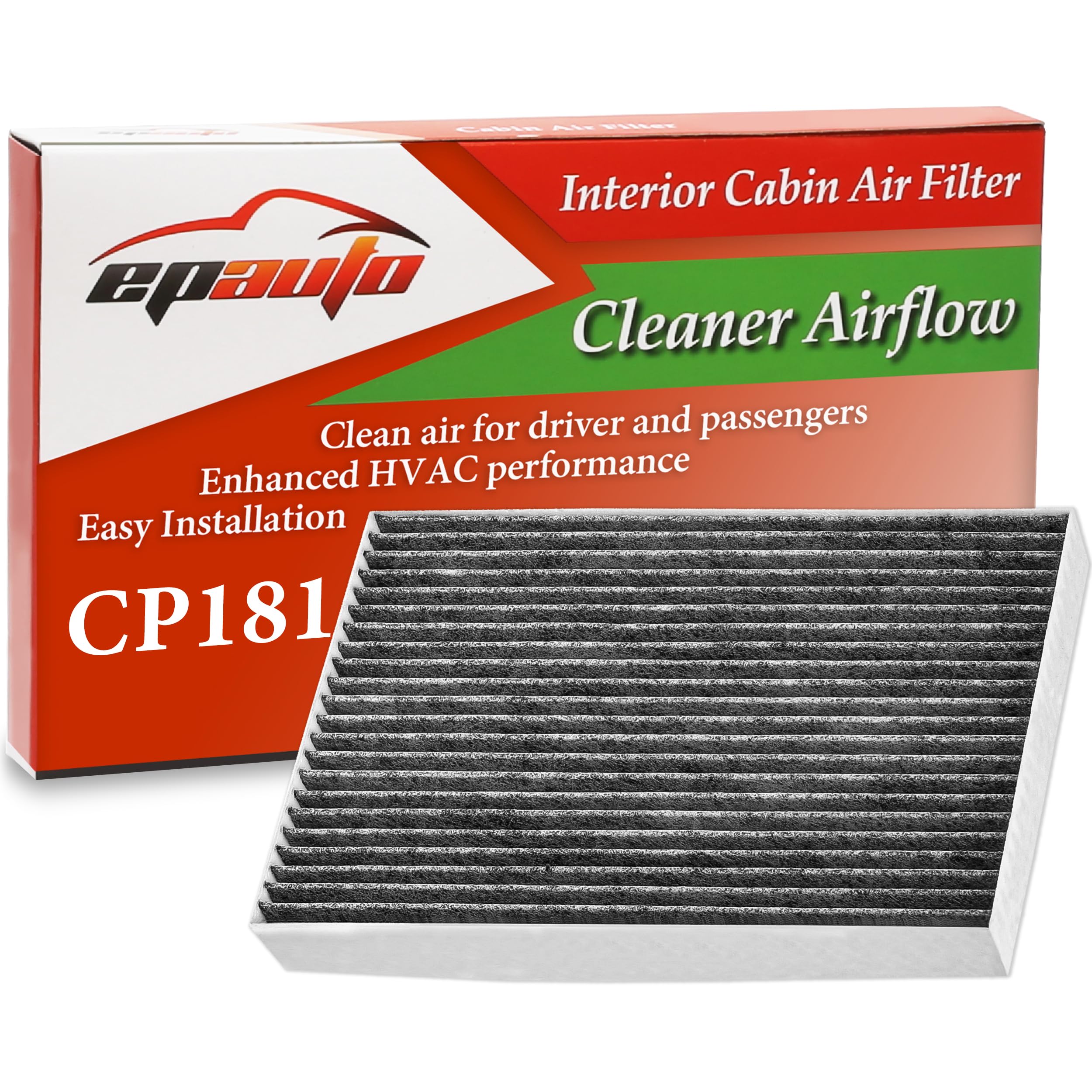 EPAuto CP181 (CF11181) Cabin Air Filter with Activated Carbon, Replacement for Cadillac XLR (2004-2009), Chevrolet Corvette (2005-2019)