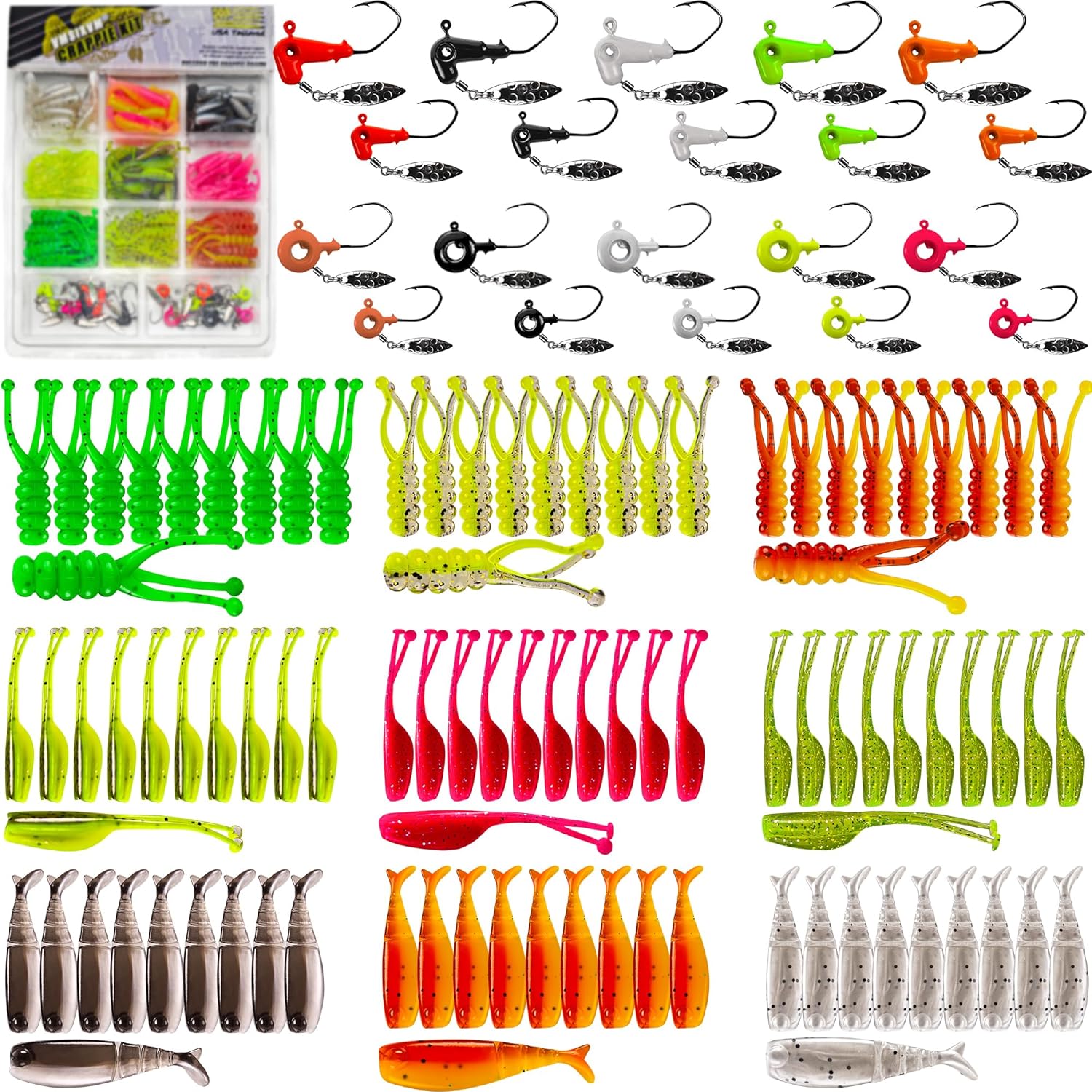 Crappie Lures Tube Lures Jig Heads Kit