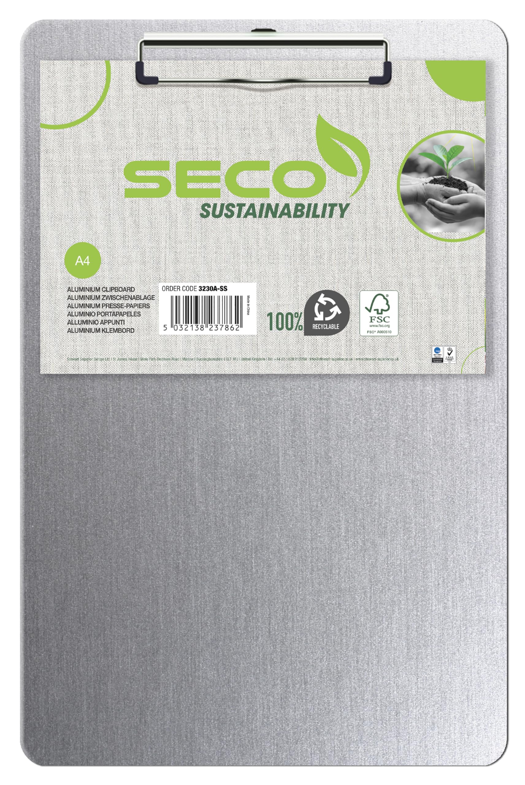 SECO A4 Aluminium Clipboard