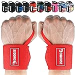 DMoose Fitness Wrist Wraps for Weightlifting 18 - Heavy Duty Gym Wrap with Hand Thumb Loop for Support & Pain Relief, USPA Approved Weight Lifting Wrist Straps for Men & Women (Dark Red)