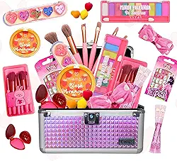 Maleta de Maquiagem Infantil Criança Meninas Presente Make Colorida Maleta Rosa