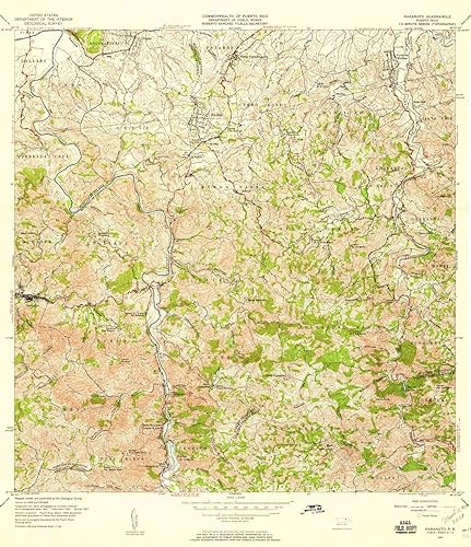 1957 Naranjito, PR - Puerto Rico - USGS Mapa topográfico histórico 37in x 44in