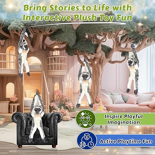 Miniatura 4 de Forest & Twelfth Juguetes colgantes de chimpancé para niños, juguetes de peluche de 18 pulgadas para niños, animales de peluche para niños, ideal