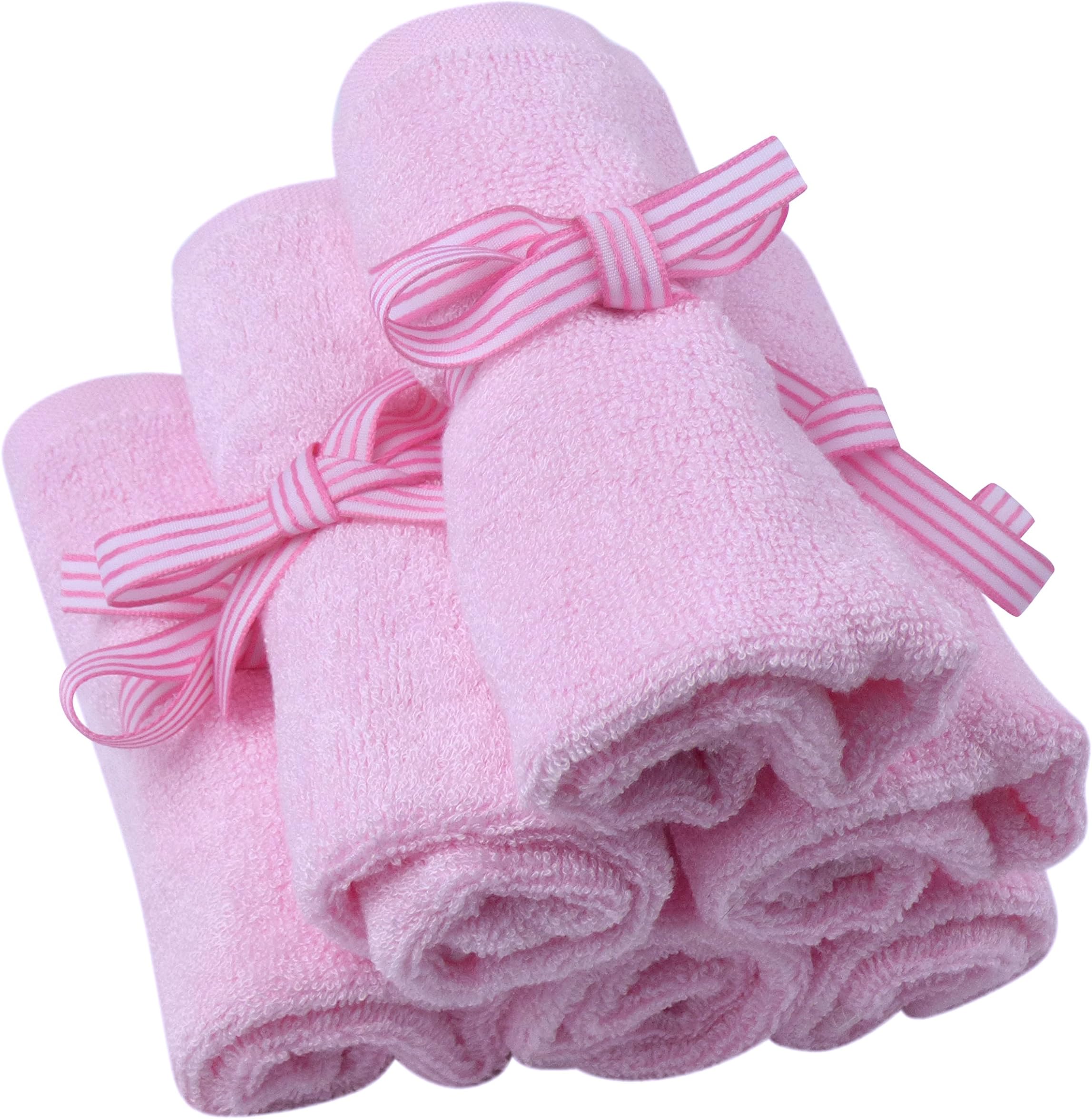 Bamboo Baby Washcloths – Softest, Natural Cloths Perfect for Sensitive Skin – 6 Premium Quality Wash Clothes Guaranteed Best Towels – Pink