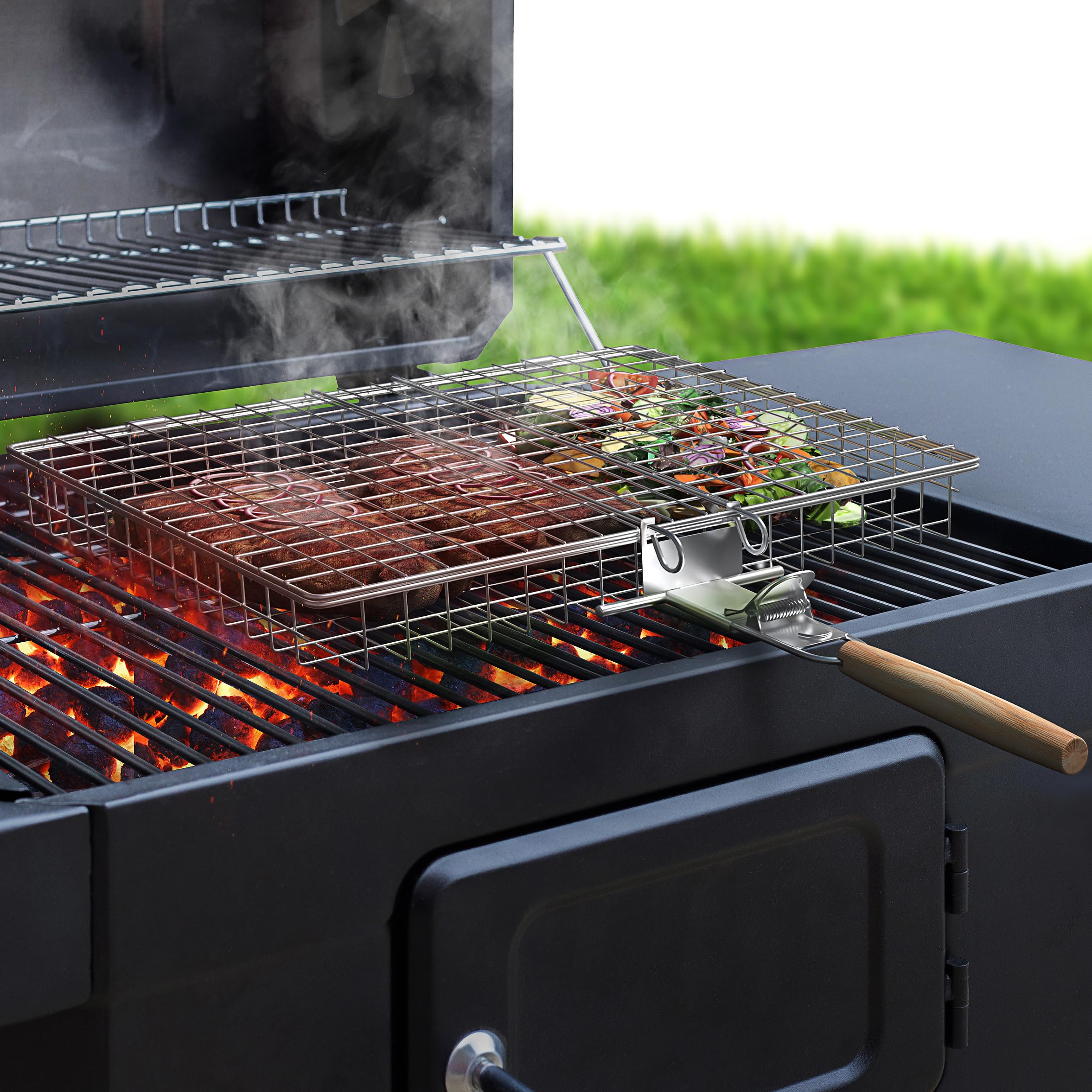 Amazon.com: Sorbus Grill Basket - Stainless Steel Large Folding