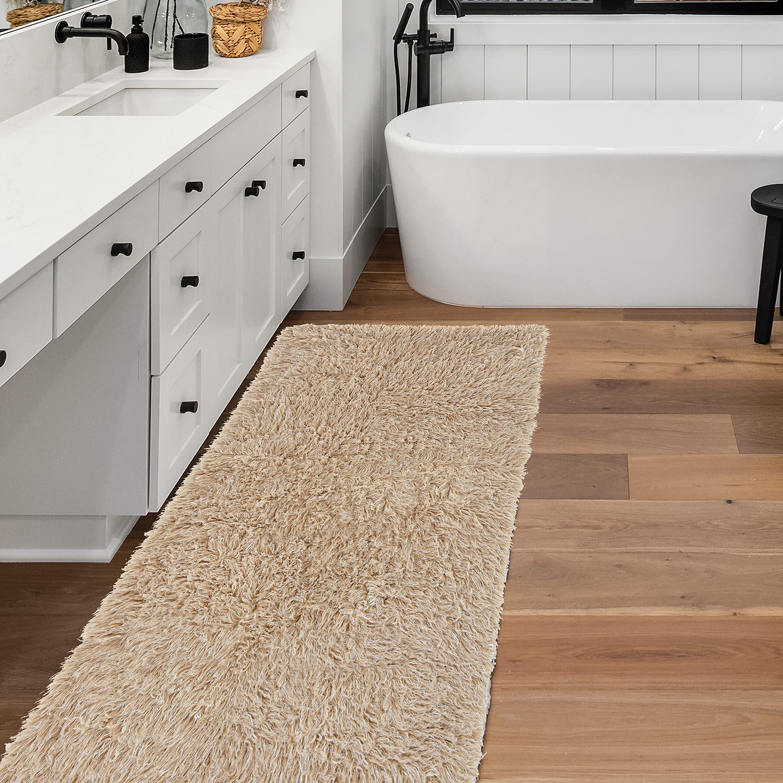 Linon Flokati Area Rug Collection, Natural, 7' x 10': le migliori