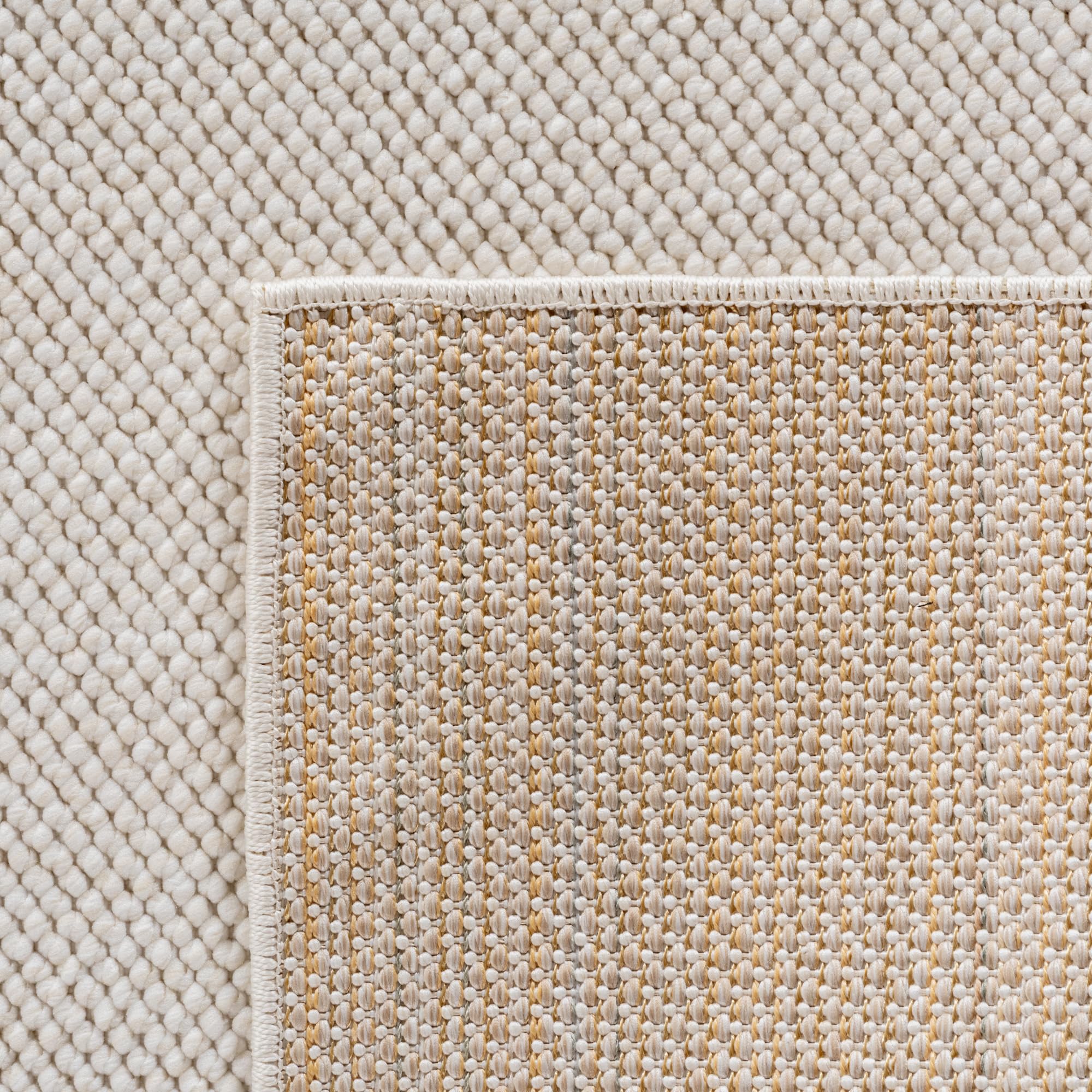 SIMPEX Teppich 160x230 cm Creme Einfarbig Bouclé Schlingenflor Skandi Stil Modern Superweich Robust Pflegeleicht für Wohnzimmer Sofabereich Esszimmer Schlafzimmer Küche