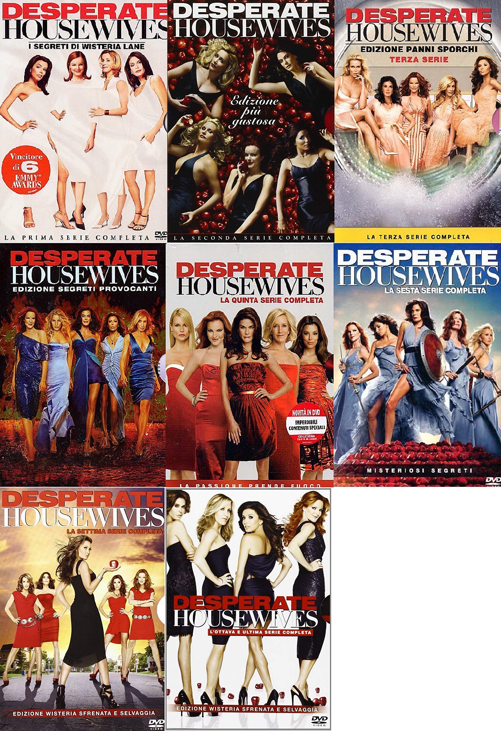 DESPERATE HOUSEWIVES - STAGIONI DA 1 A 8 - SERIE COMPLETA (49 DVD) COFANETTI SINGOLI, ITALIANI