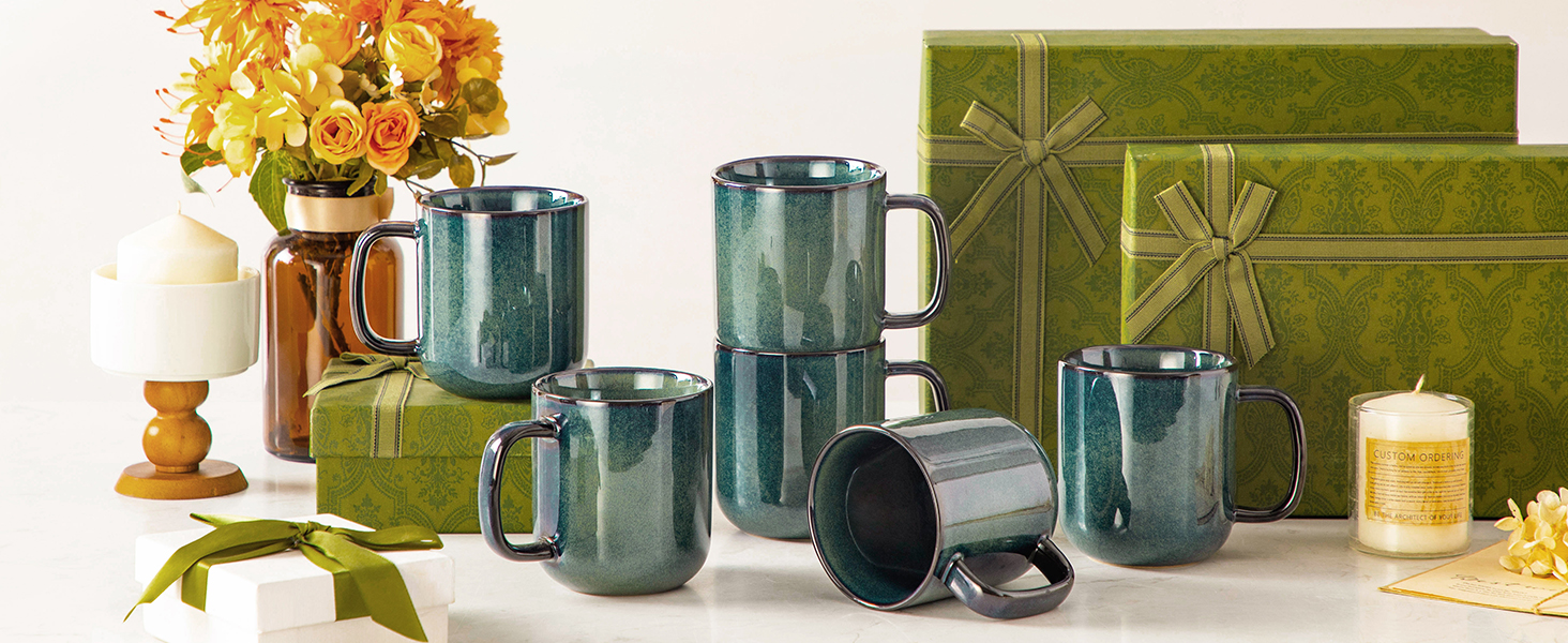 AmorArc Lot De 6 Grandes Tasses à Café En Céramique De 591 Ml Avec
