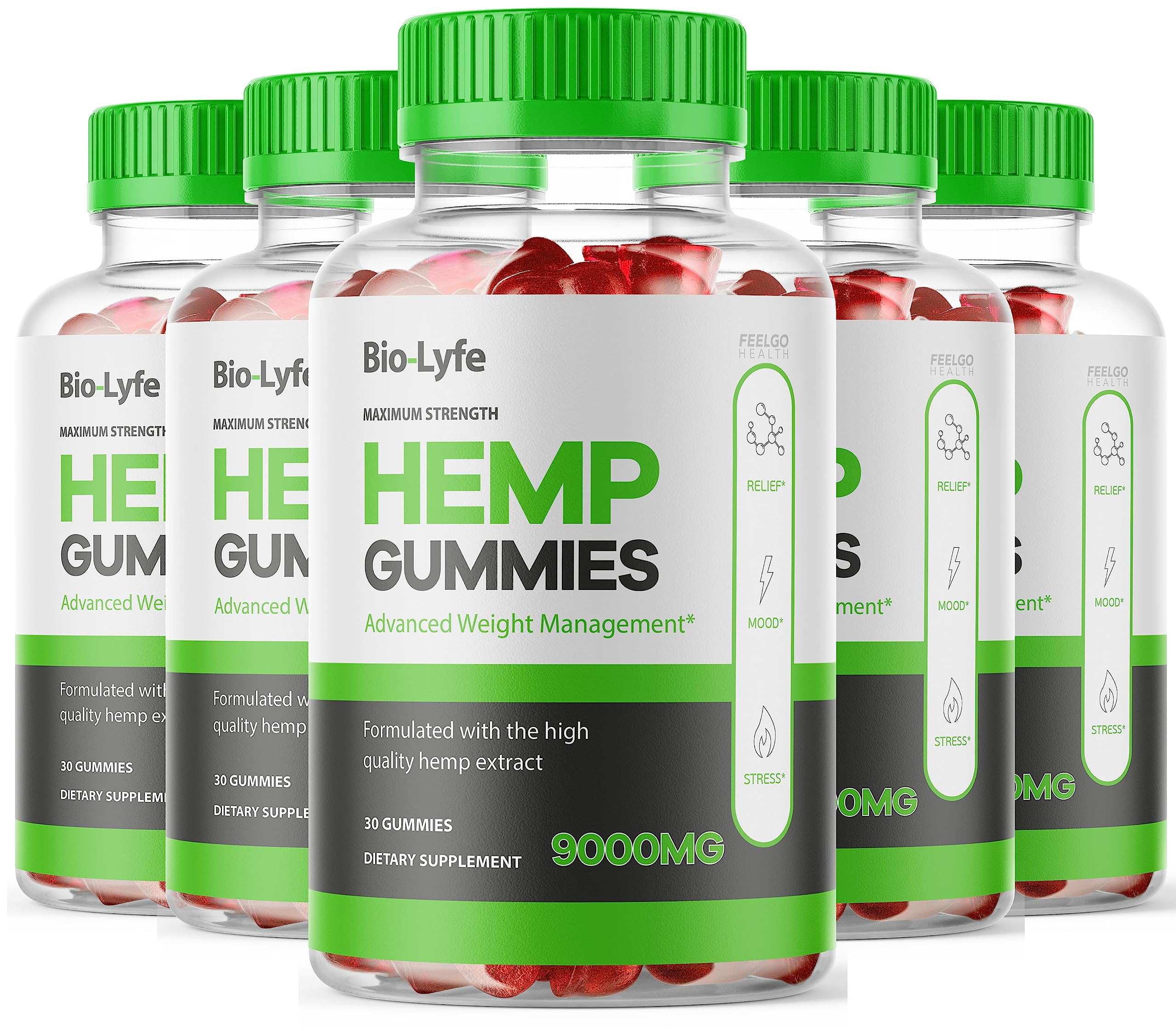5 Pack - BioLyfe Hemp Gummies - Bio Lyfe Gummies 300mg Per Gummy, Bio-Lyfe Hemp Gummies, (150 Gummies for 5 Month)
