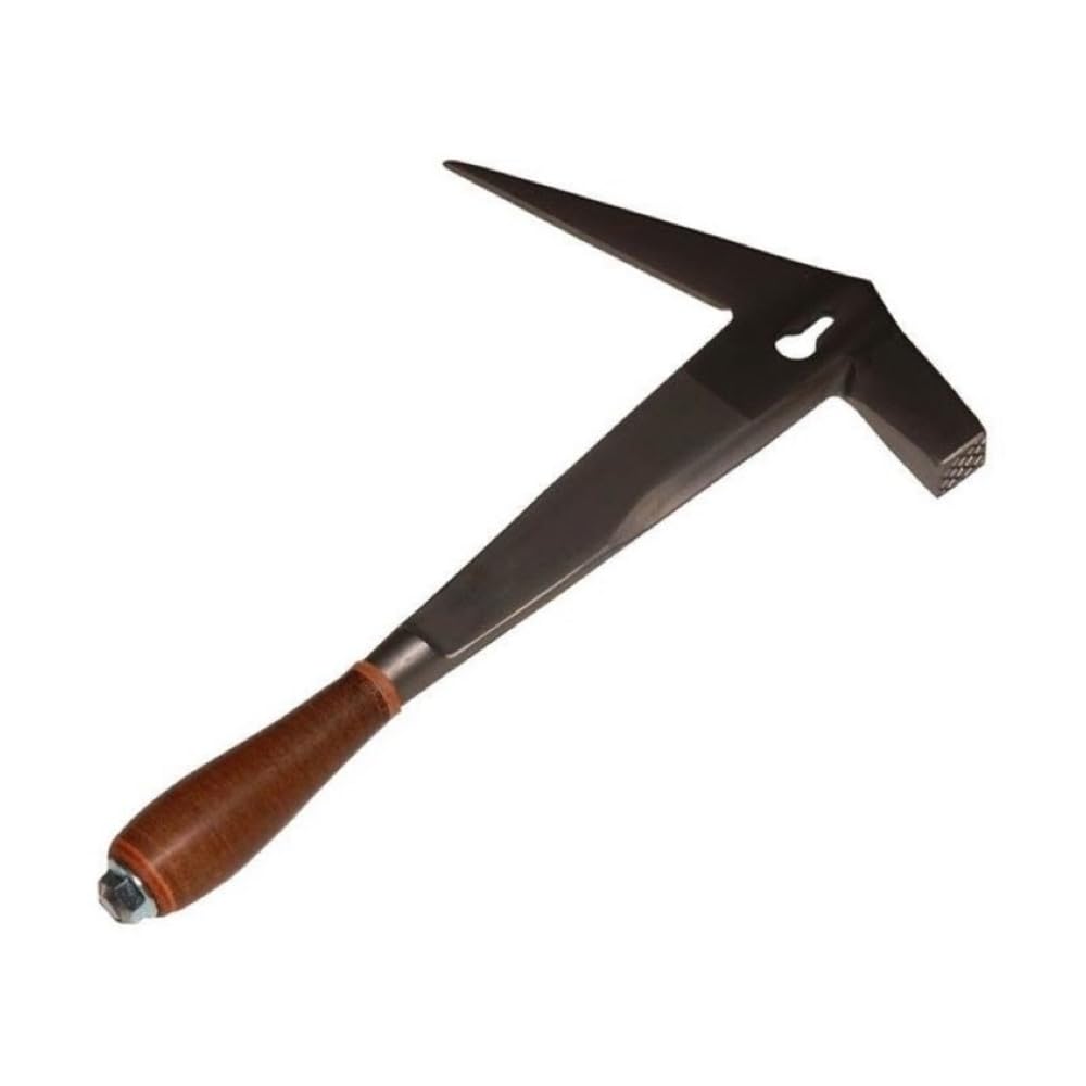 Sanpro Marteau en ardoise – Forme rhénane droite pour droitier, forgé à la main et partiellement durcie, avec tire-clous, surface polie, avec protection de la pointe, pour droitiers