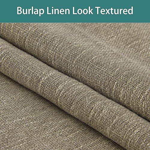 Miniatura 4 de LORDTEX Cortinas opacas texturizadas con aspecto de lino con forro aislante térmico, cortinas de ventana gruesas y pesadas con ojales para