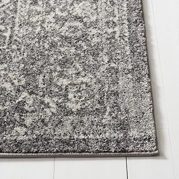 SAFAVIEH Area Rug 10x14 - Evoke Collection - Large - Grey & Ivory, Distressed Design, Non-Shedding & Easy to Clean, Ideal for Living Room, Bedroom, Dining Space (EVK256D)