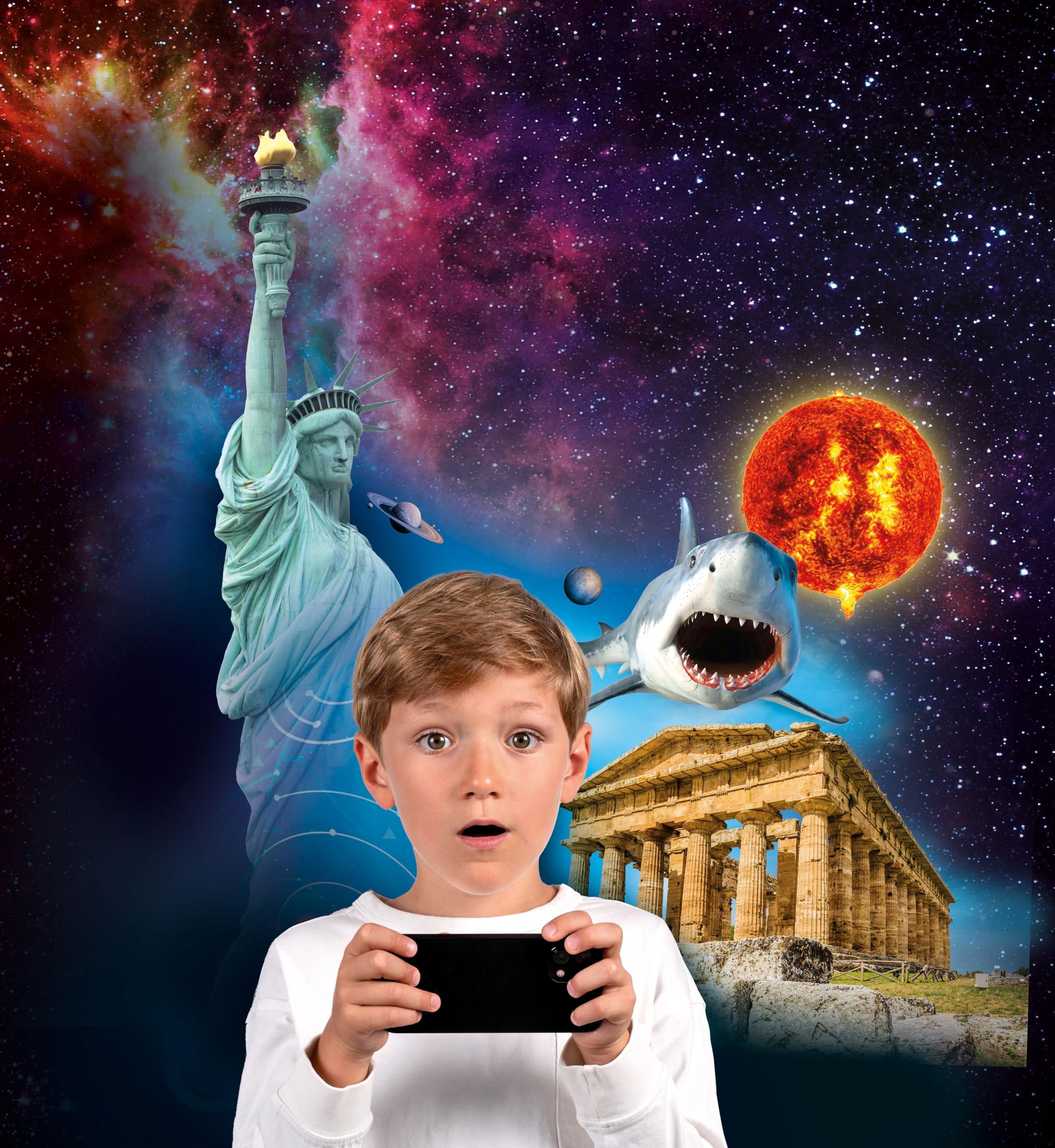 Clementoni - Sapientino Esploramondo Realtà Aumentata, Mappamondo Educativo per Bambini dai 7 Anni in su, Globo Educativo con Penna Interattiva e App Dedicata, Made in Italy, Lingua Italiana, 16032