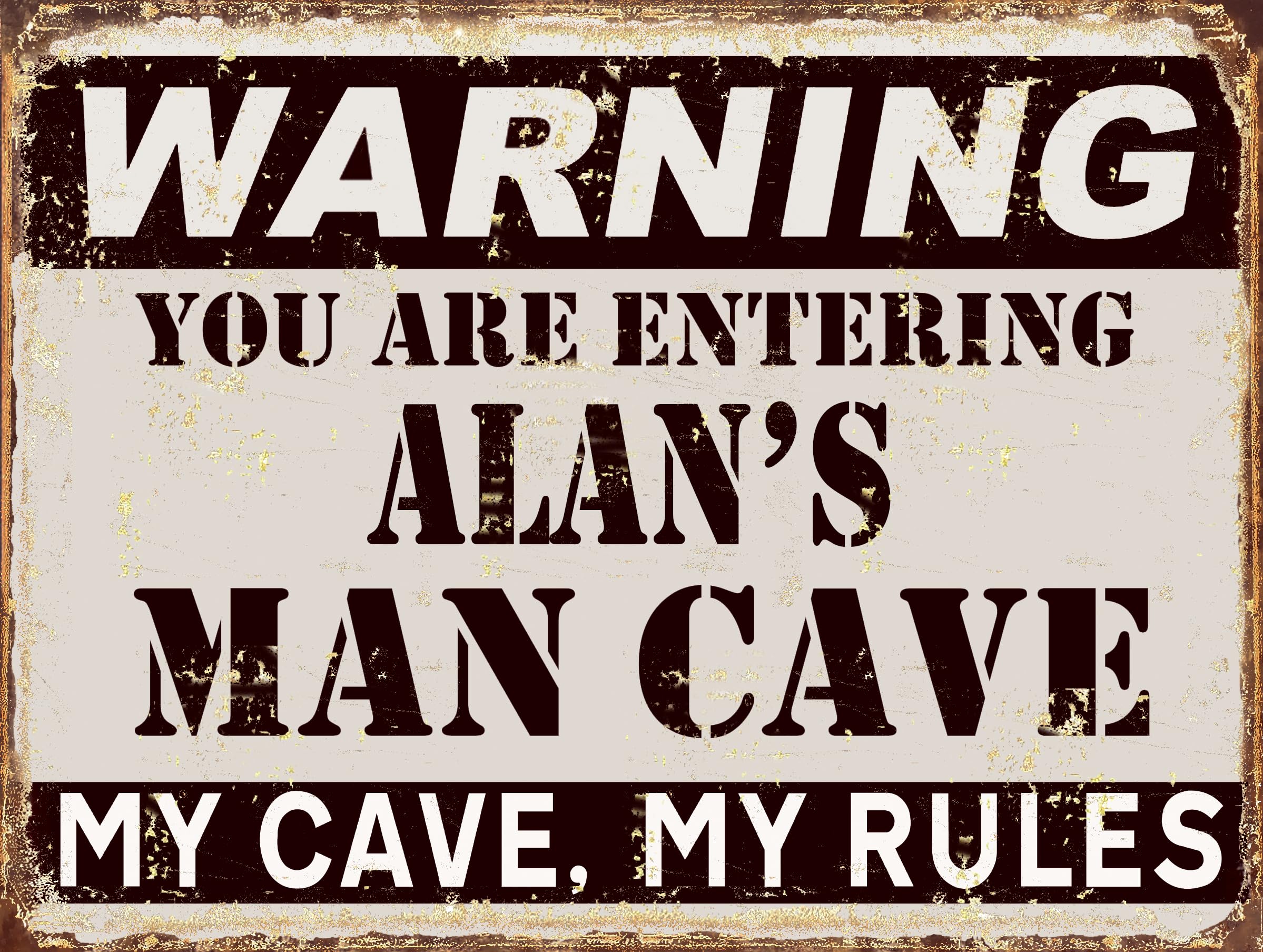 Shawprint Limited Alan's Man Cave Metal Retro Sign (Alan's)