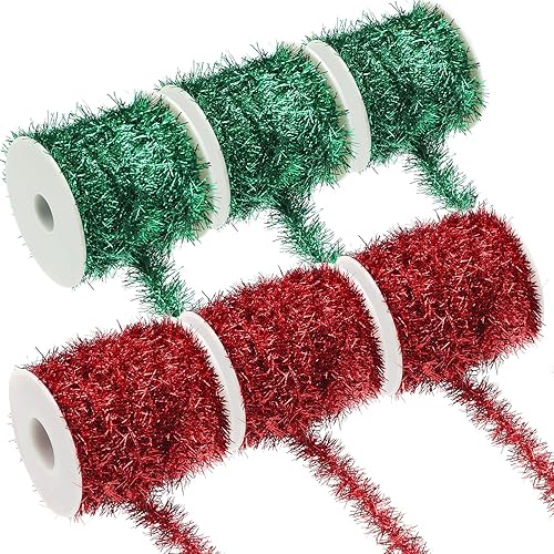 Vista 11 de Xinnun Guirnalda de oropel de Navidad de 60 yardas, guirnalda de oropel metálica fina con purpurina colorida para Navidad, boda, fiesta de Dorado