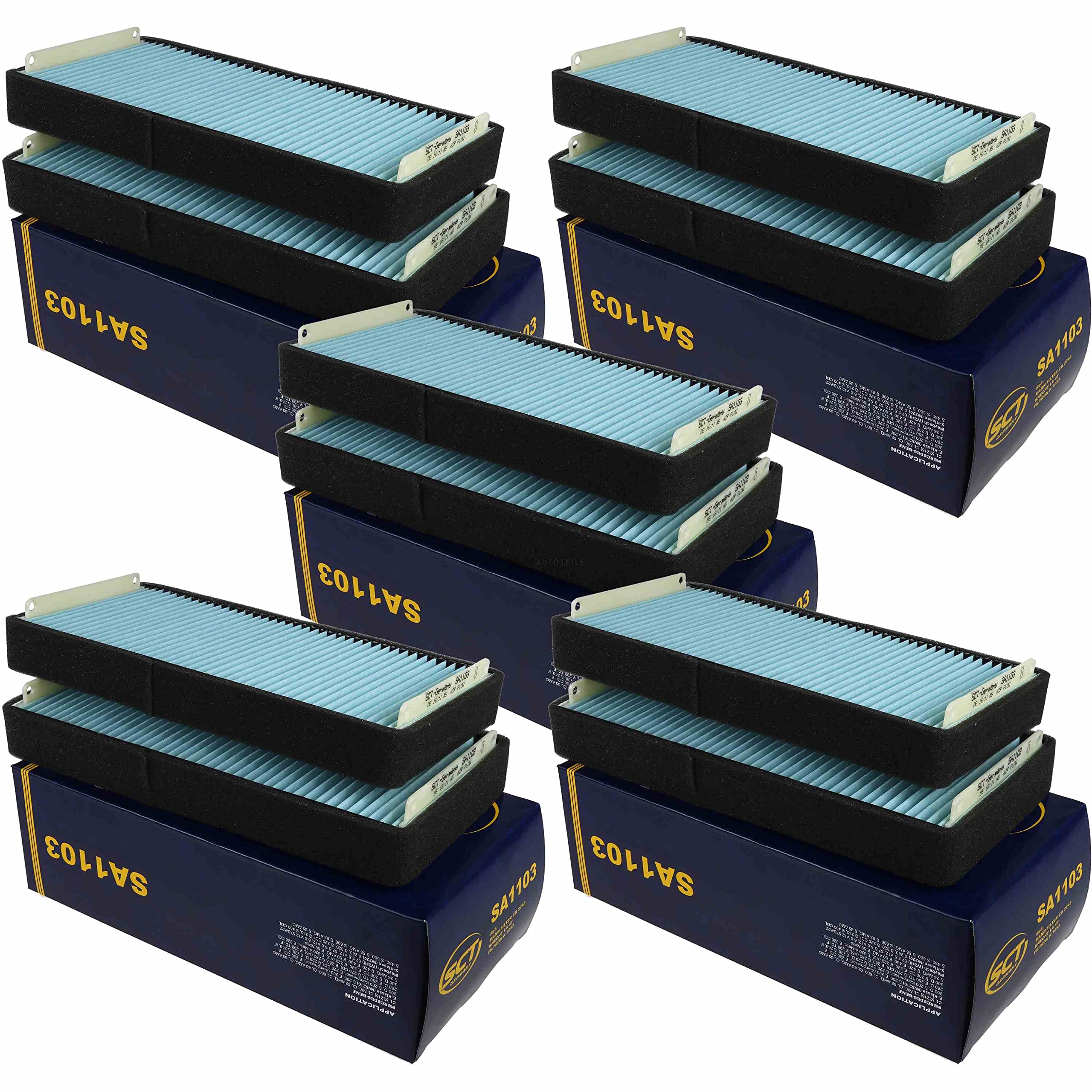Juego de 5 filtros originales SCT 85484281 SA 1103 para habitáculo de polen