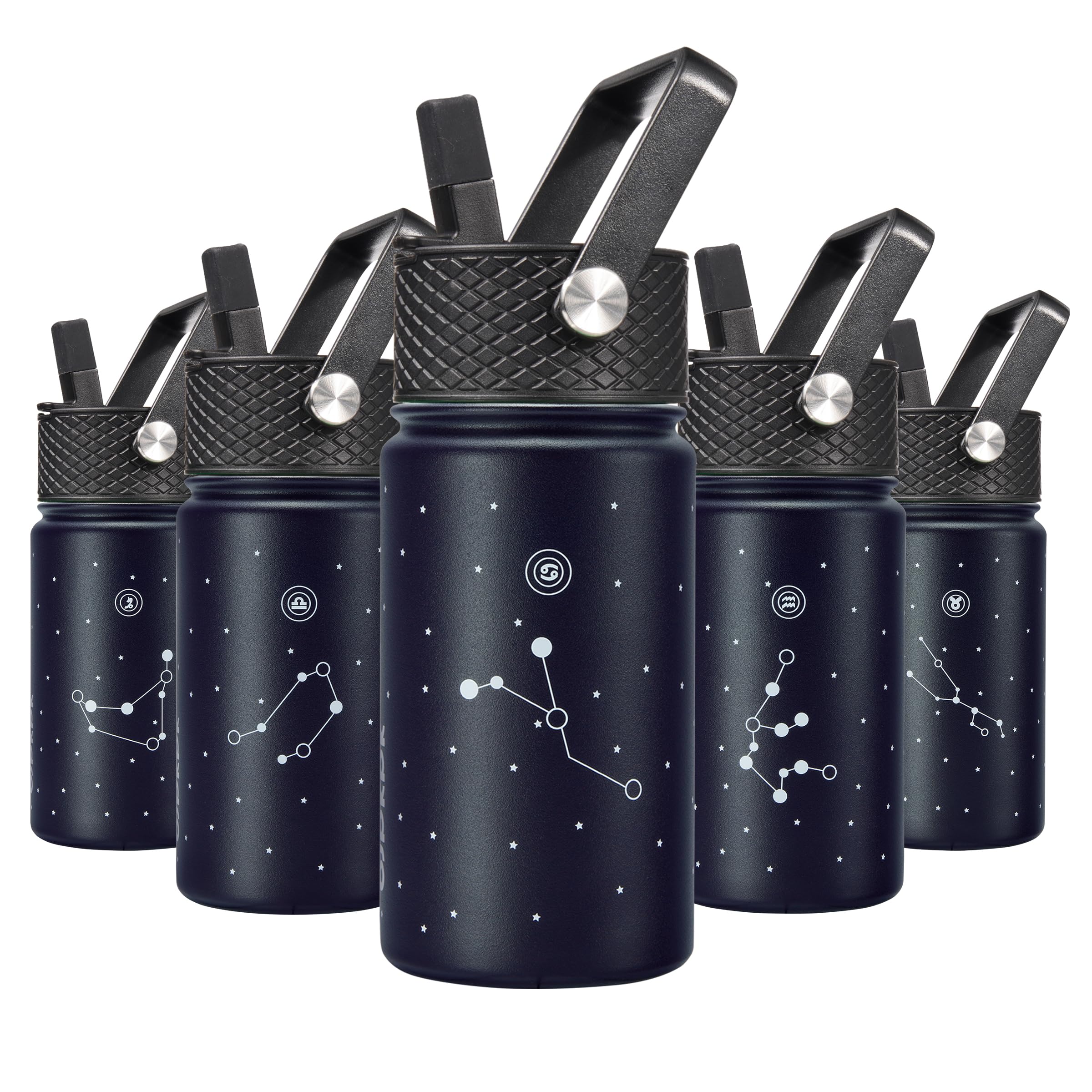 BJPKPK Insulated Water Bottle, 15oz Stainless Steel with Straw Lid