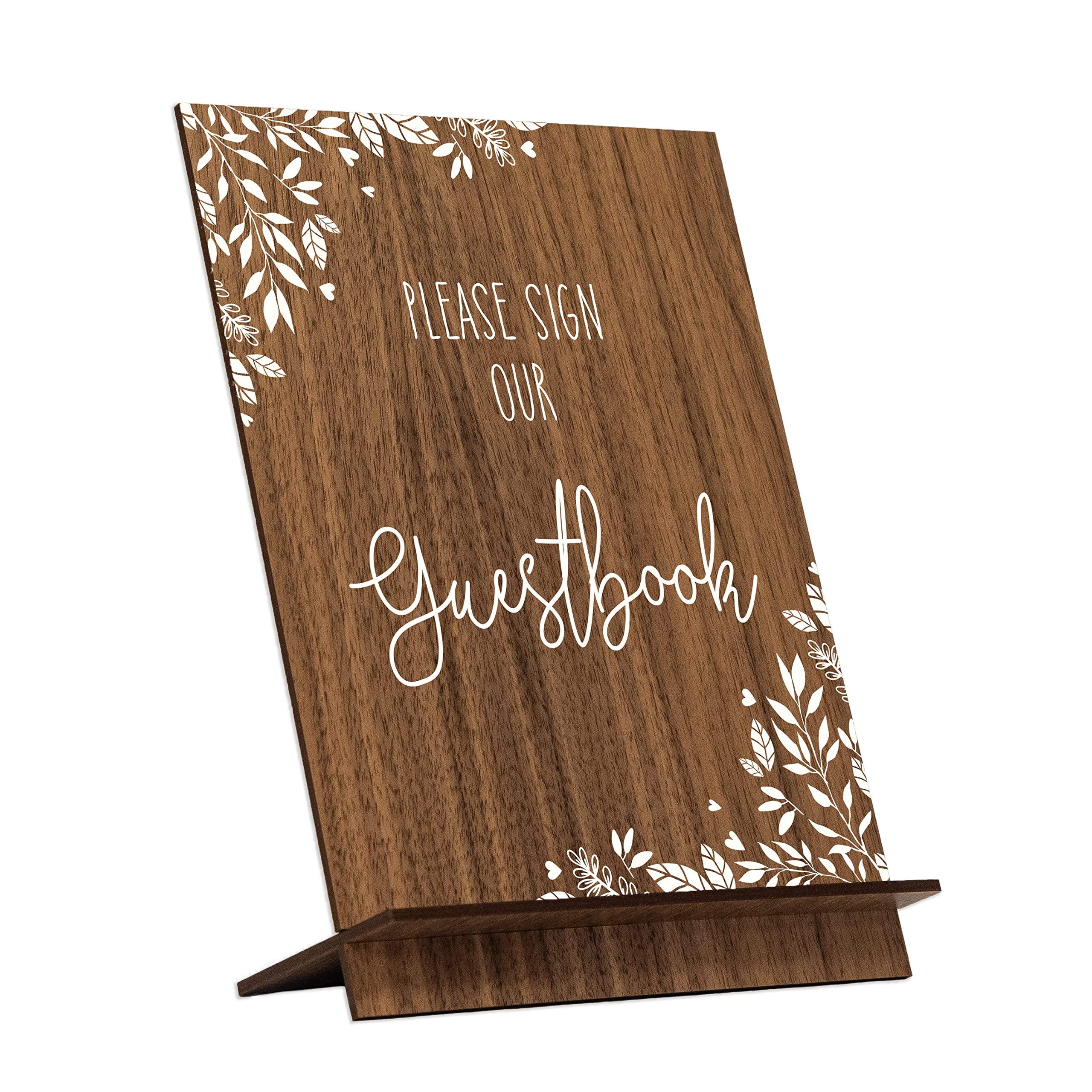 "Guest book sign | Wedding guestbook sign | Wedding Sign | Gift Table Signage/Please sign guestbook (A4, White floral)"