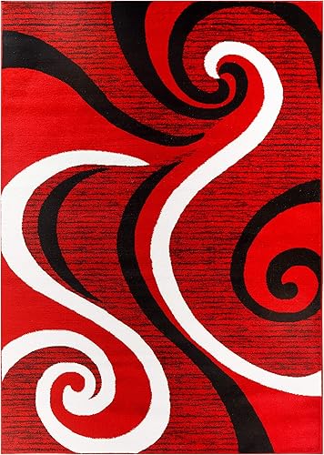 Miniatura 2 de Glory Rugs 4817A - Alfombra moderna, diseño de remolinos, Sevilla Collection 4817A, acento contemporáneo para dormitorio, sala de estar y comedor.