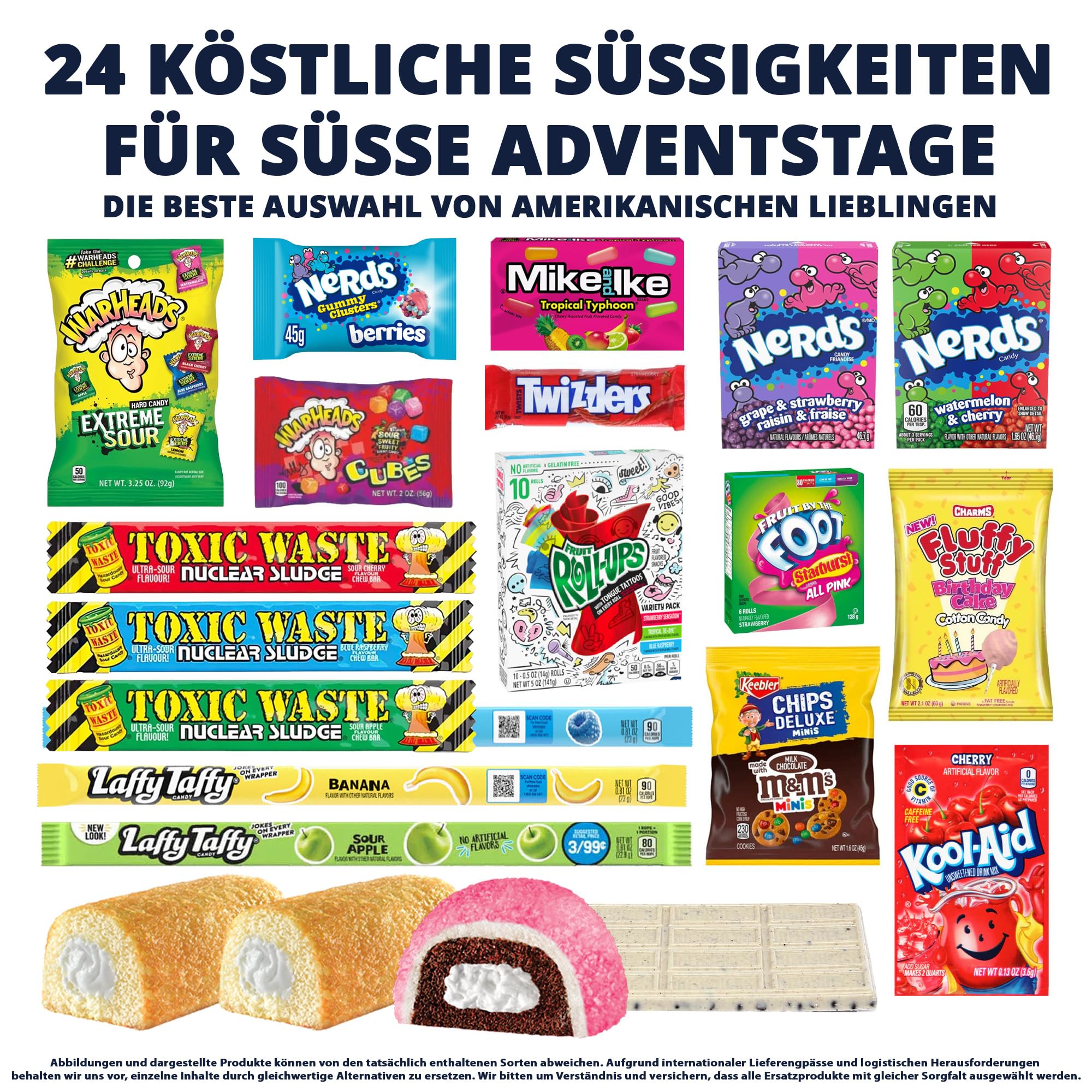 US Sweets Mix Amerikanische Süßigkeiten Box mit 24 Produkten