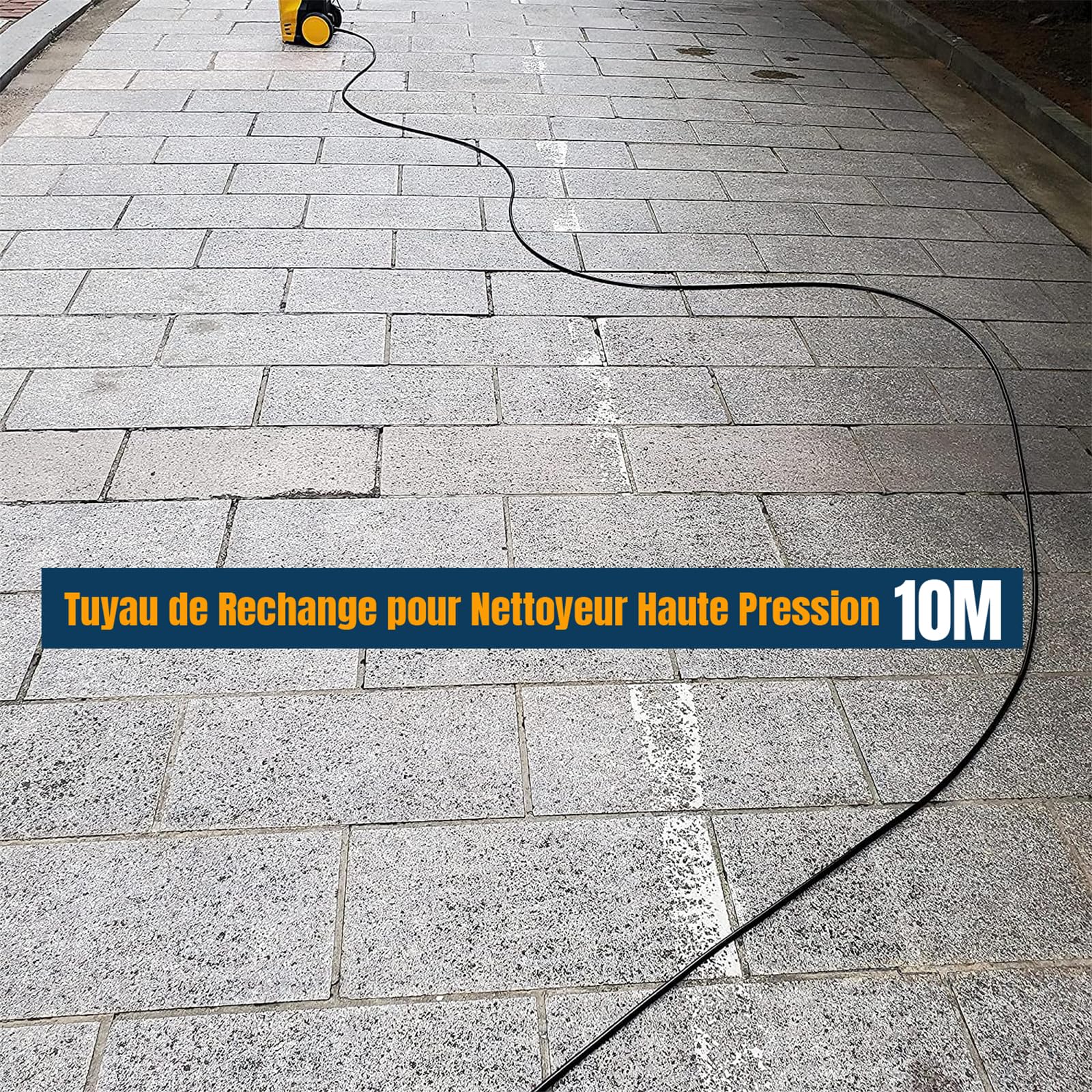 10M Tuyau Haute Pression Compatible avec Kärcher Série K K2 K3 K4 K5 K6 K7, 180Bar Tuyau de Rechange avec Connecteur Rapide, Nettoyeur Haute Pression Accessoire