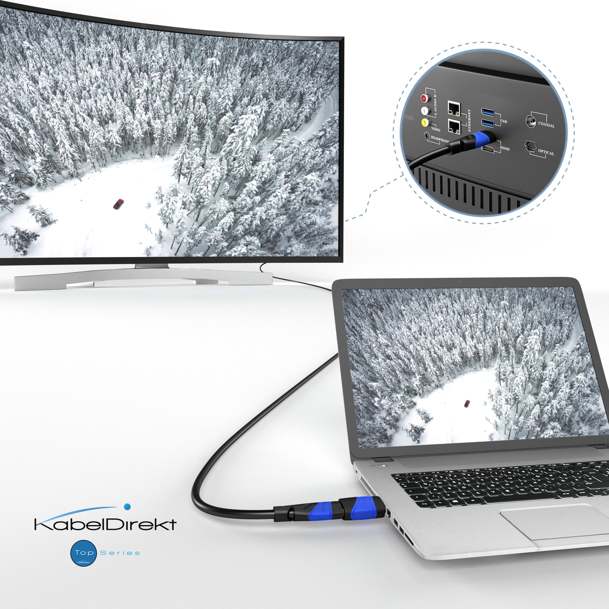 KabelDirekt – Adapter Micro-HDMI (gniazdo HDMI > złącze Micro-HDMI, High Speed HDMI) – TOP Series