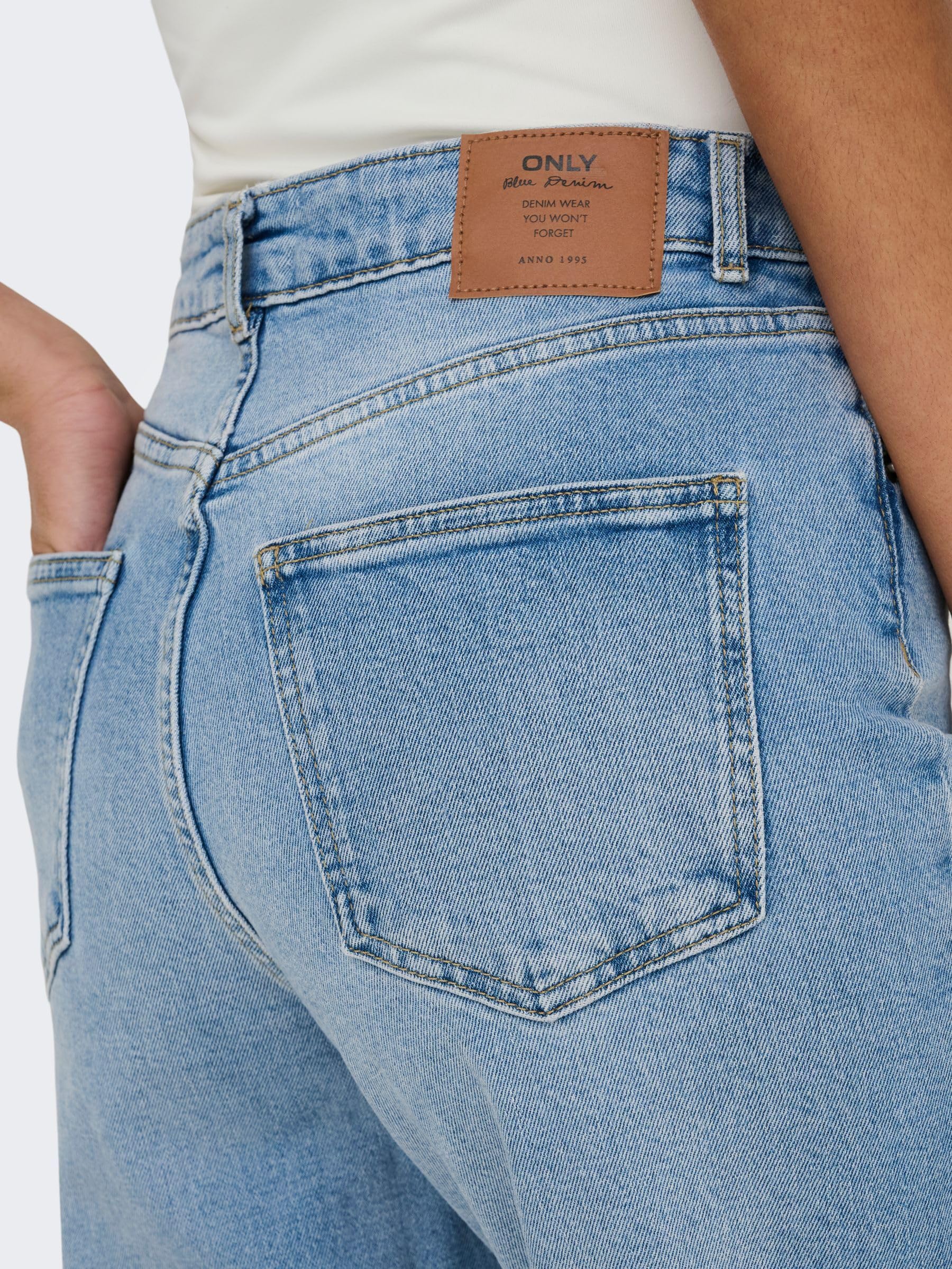 ONLY Jean à Coupe Large ONLJUICY Taille Haute Wide Leg Fit Jeans