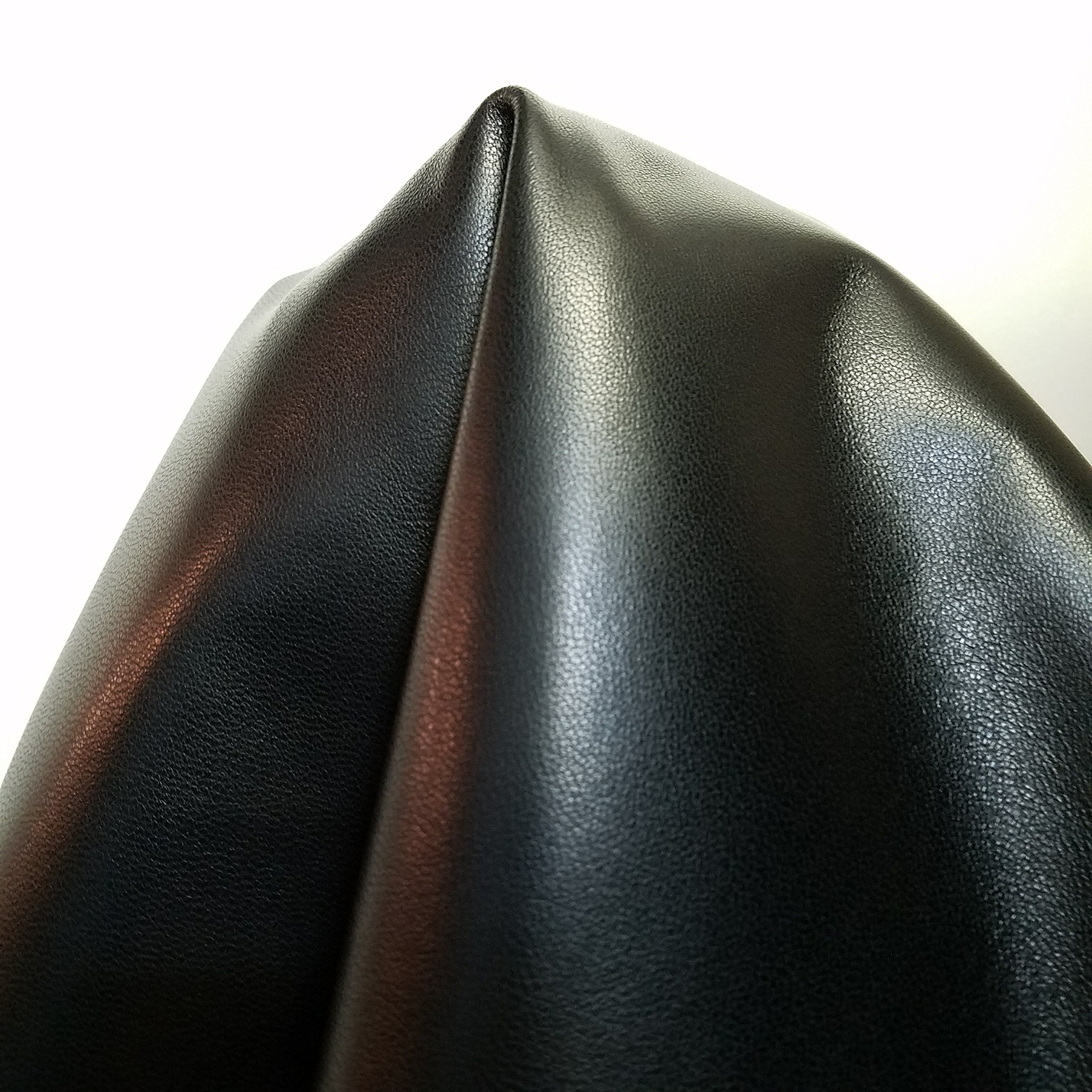 Black 10 sq.ft. Lambskin Skin Soft Thin Hide 1.5 oz"Nappa Valley" Italian Origin by NAT Leathers (1 Skin (About 10 sf- 30-36 inches Wide to 32-40 inches in Length