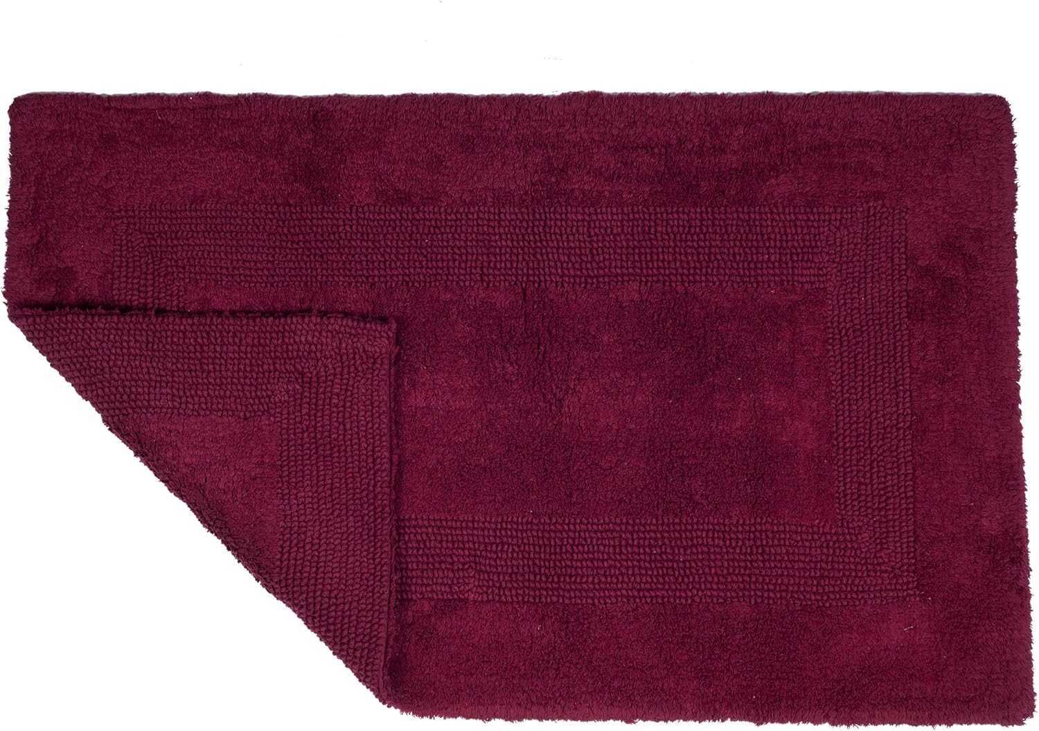 Get Special Price Lavish Home (Burgundy) Bath Set-2 Piece 100 Percent Cotton Mats-Reversible, Soft, Absorbent and Machine Washable Bathroom Rugs, 35x22x0.5, 2 Count