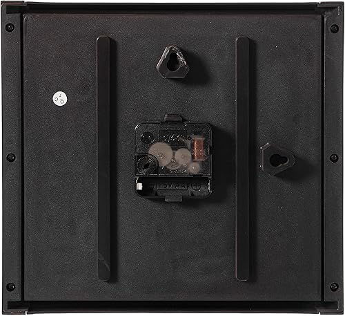 Miniatura 6 de Quickway Imports Reloj de pared único moderno con forma cuadrada con diseño floral para sala de estar, cocina o comedor, marrón, (QI004144)