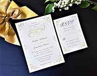 Vista 4 de Insertos impresos personalizados para invitaciones de boda emergentes. Tarjetas de invitación personalizadas y RSVP con sobres