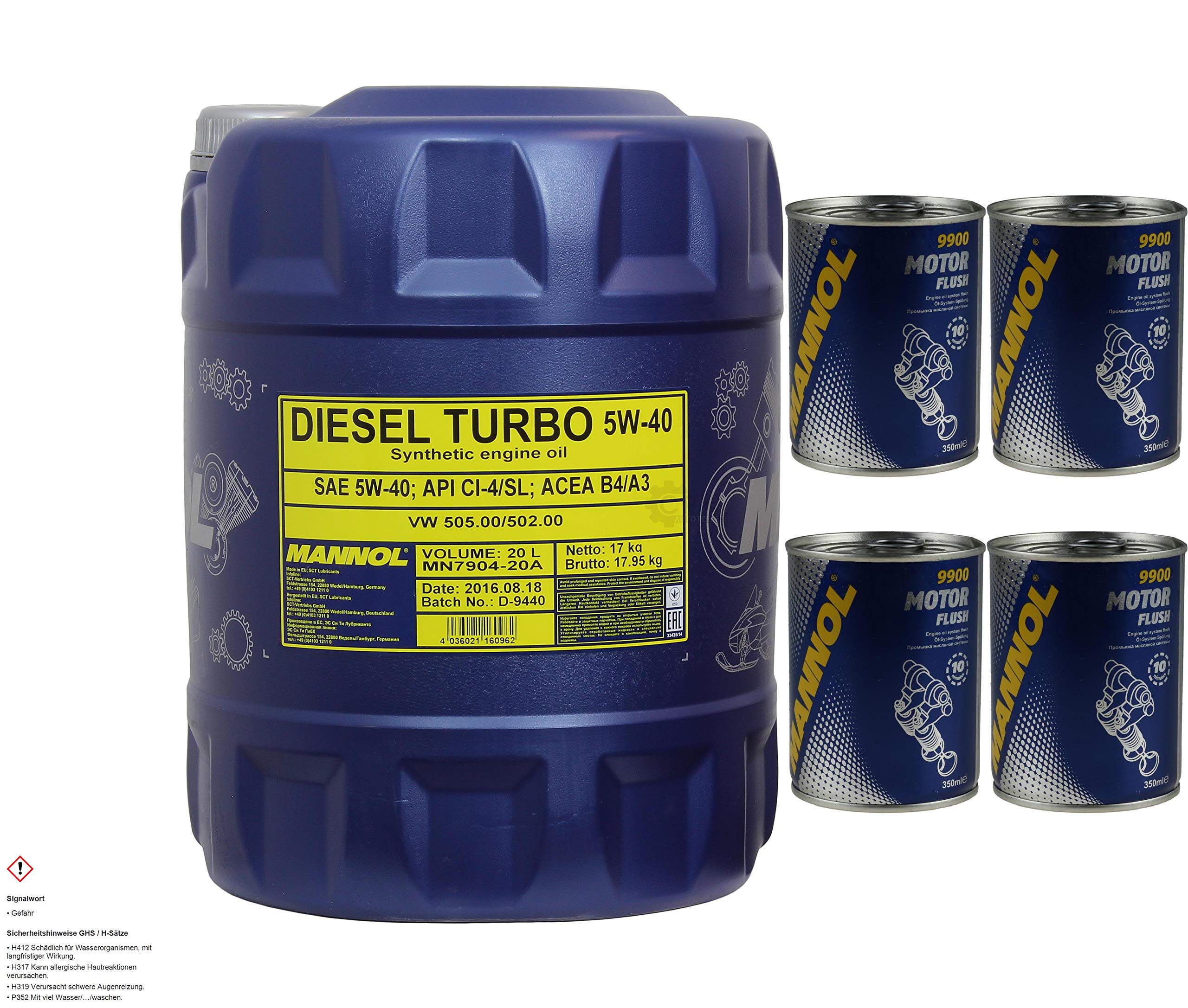 20L MANNOL Diesel Turbo 5W-40 API CI-4/SL olio per motore