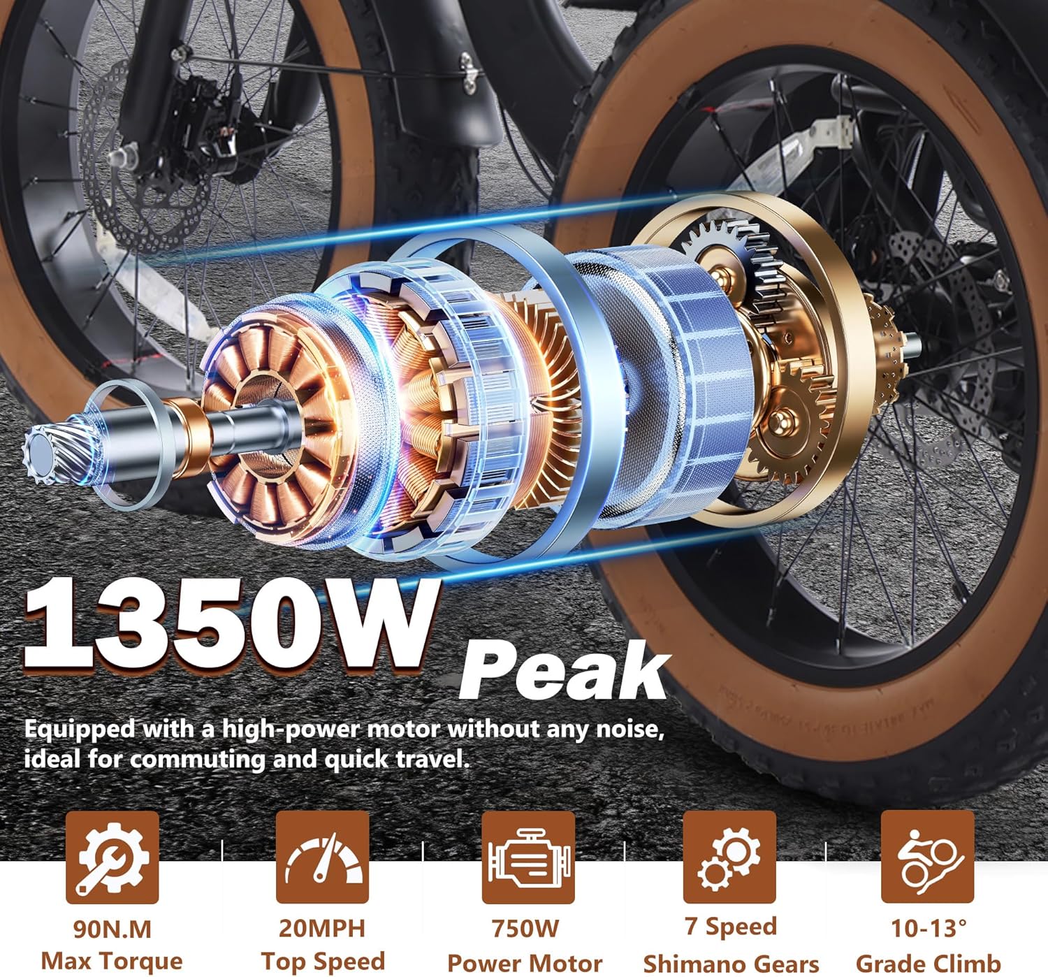 Electric Tricycle for Adult Folding etrike Adult Electric 3 Wheels Bicycle Peak 1350W Motor Aluminum Frame Electric Trike 48V15.6AH Lithium Battery 20×4.0" Fat Tire & Rear Differential