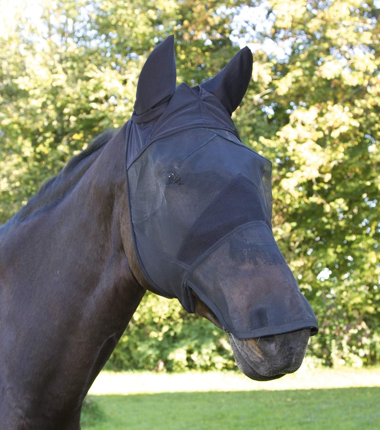 Kerbl 321274 Fly Mask Including Nose-Ridge and Ear Protection for Warmblood Horses