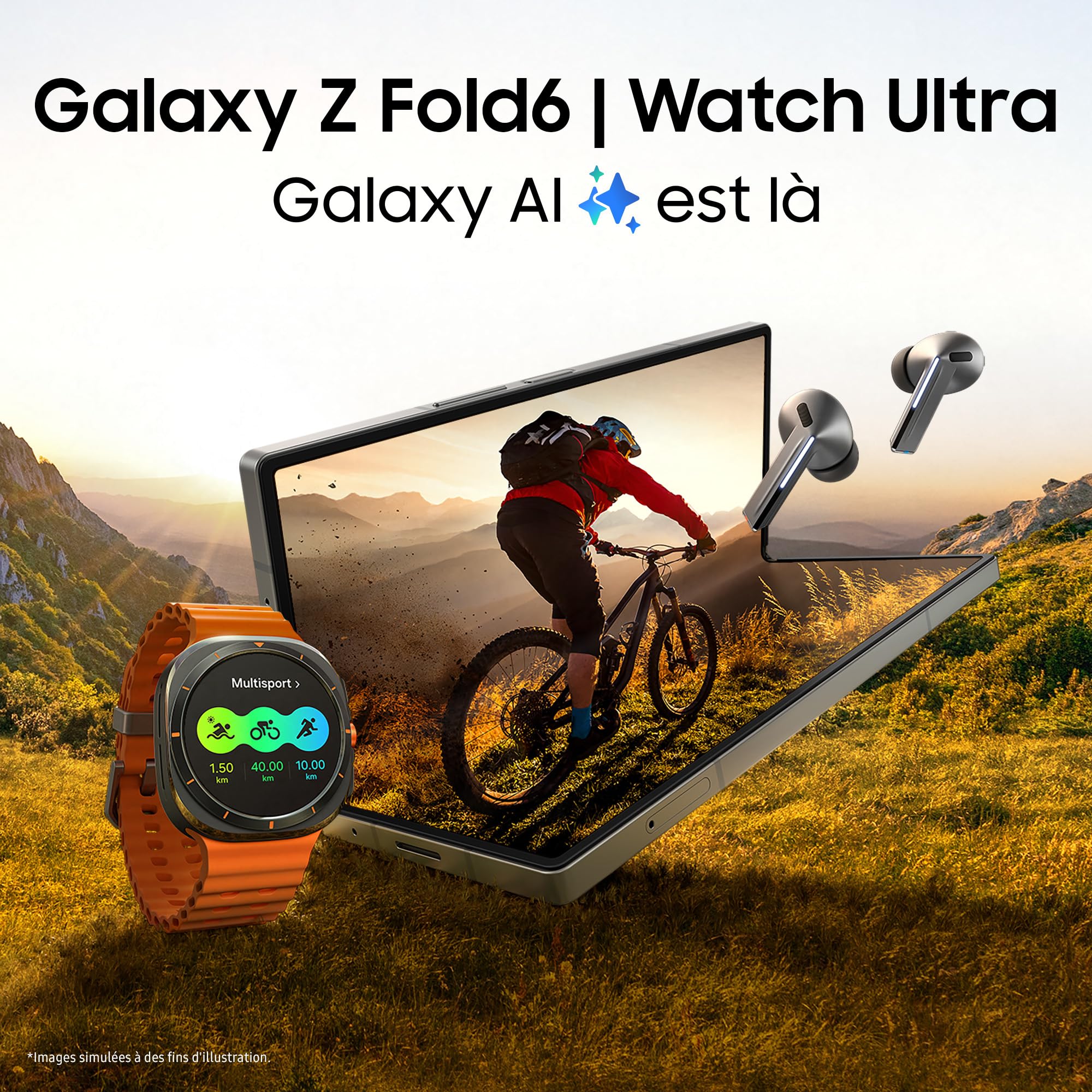 Samsung Galaxy Watch Ultra, Montre Connectée Intelligente, Suivi de Santé, Suivi Sportif, 47mm, 4G, Gris Titane, Galaxy AI, Chargeur Secteur Inclus (Version FR) [Exclusivité Amazon]