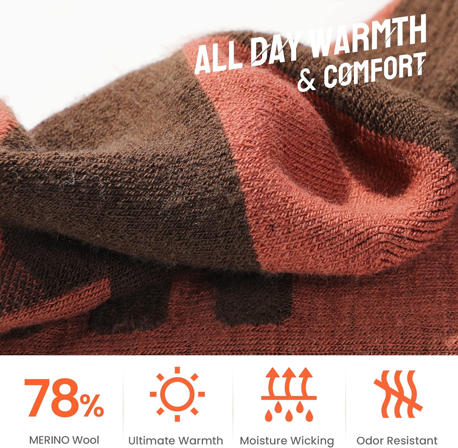 2-Pair Merino Wool Ski Socks, Made in USA Over-the-Calf Skiing and Snowboarding Socks for Men & Women (Ashland) - Image 2