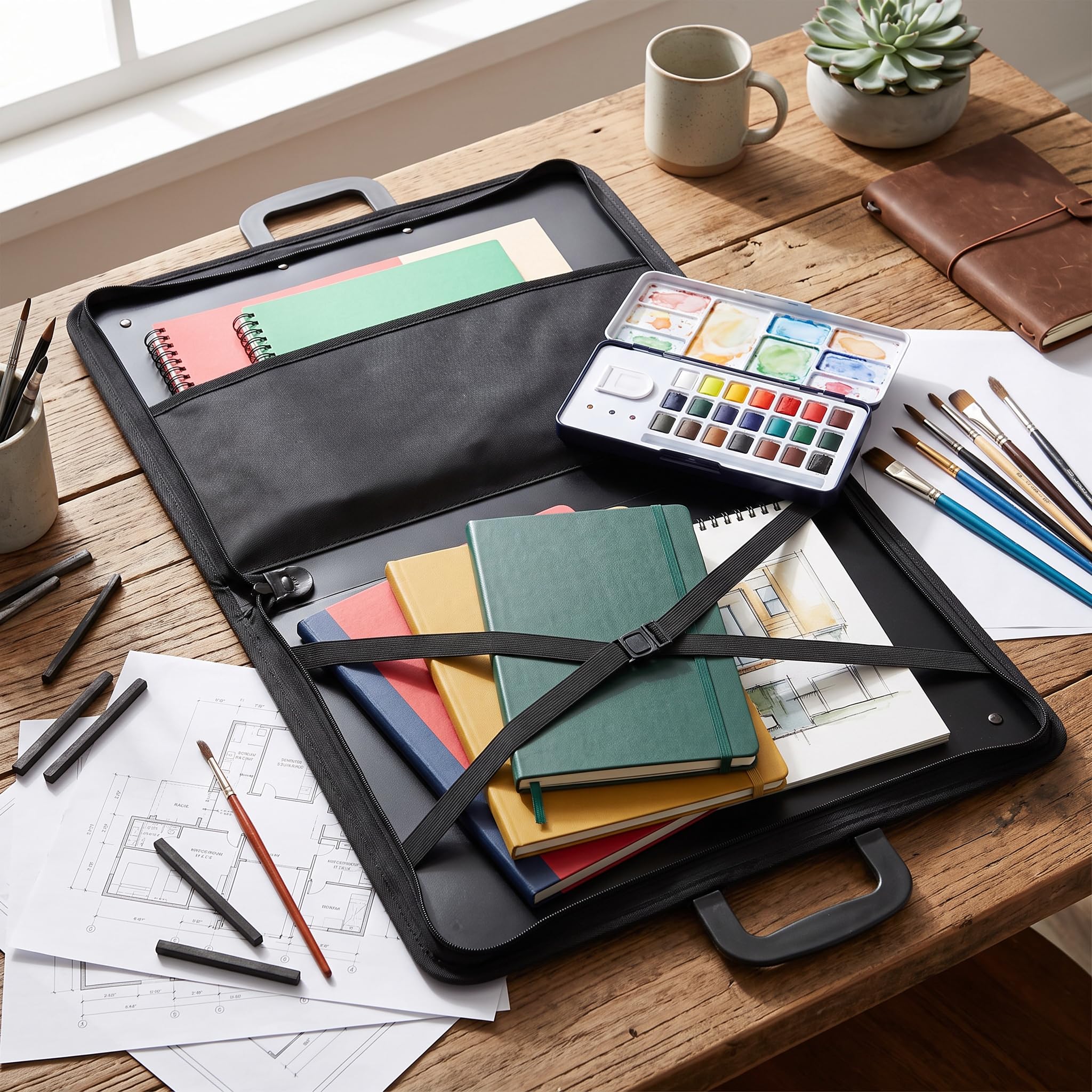Borsa Portfolio Artistica A3, in PVC per Disegni e Schizzi, Cartella Porta Opere d'Arte per Studenti